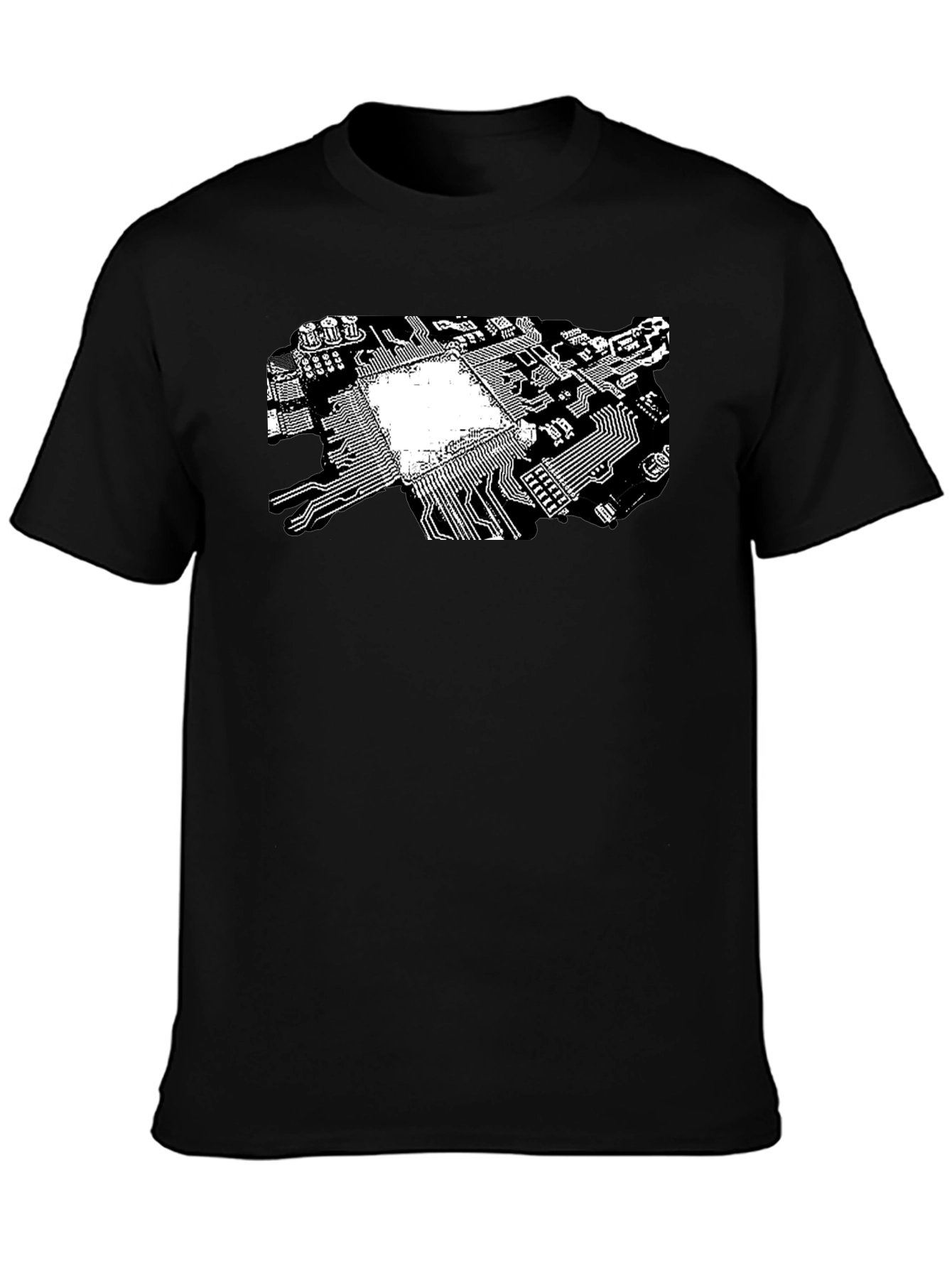 Tech Circuit Board Graphic Tee - Black