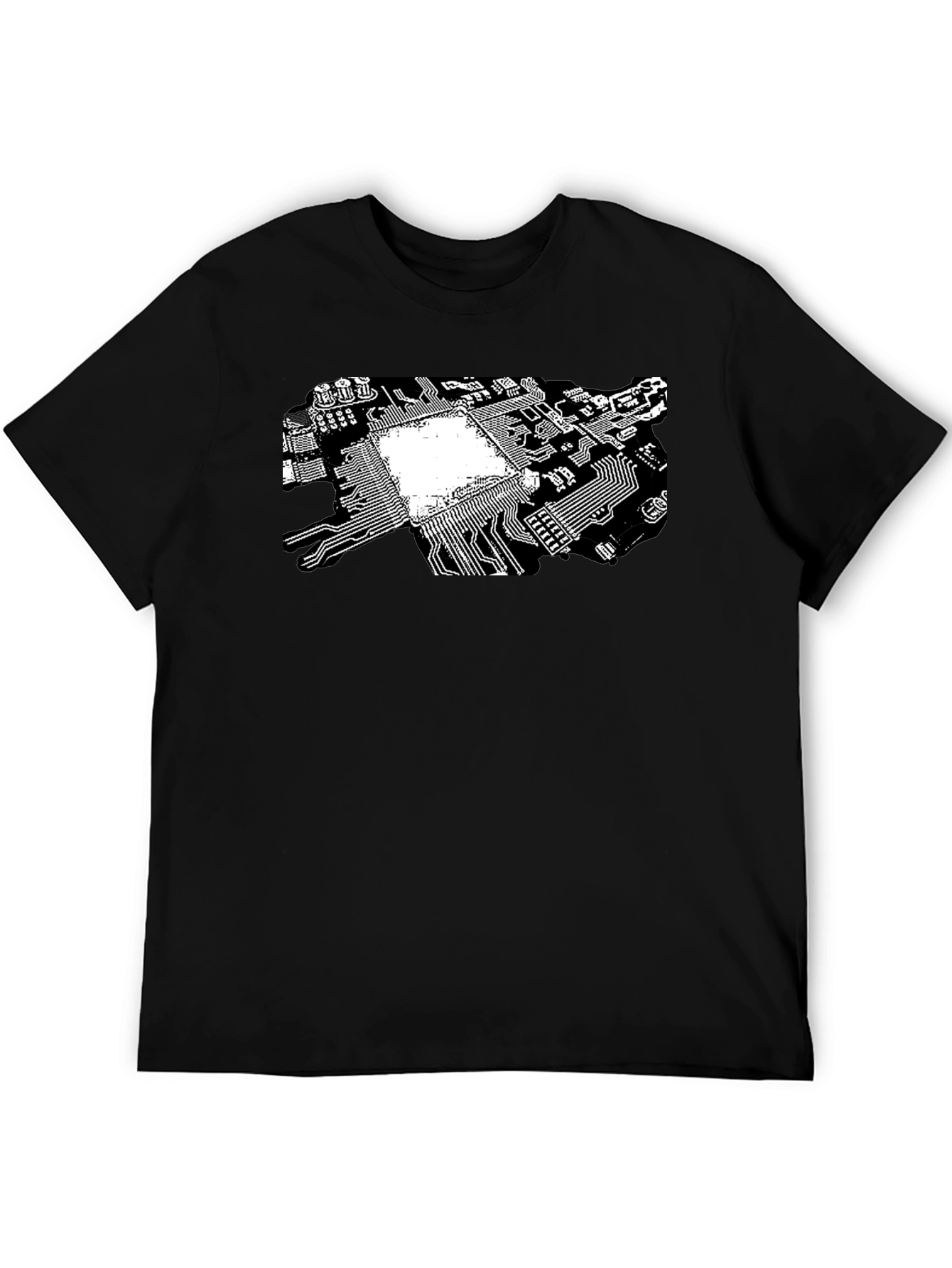 Tech Circuit Board Graphic Tee - Black