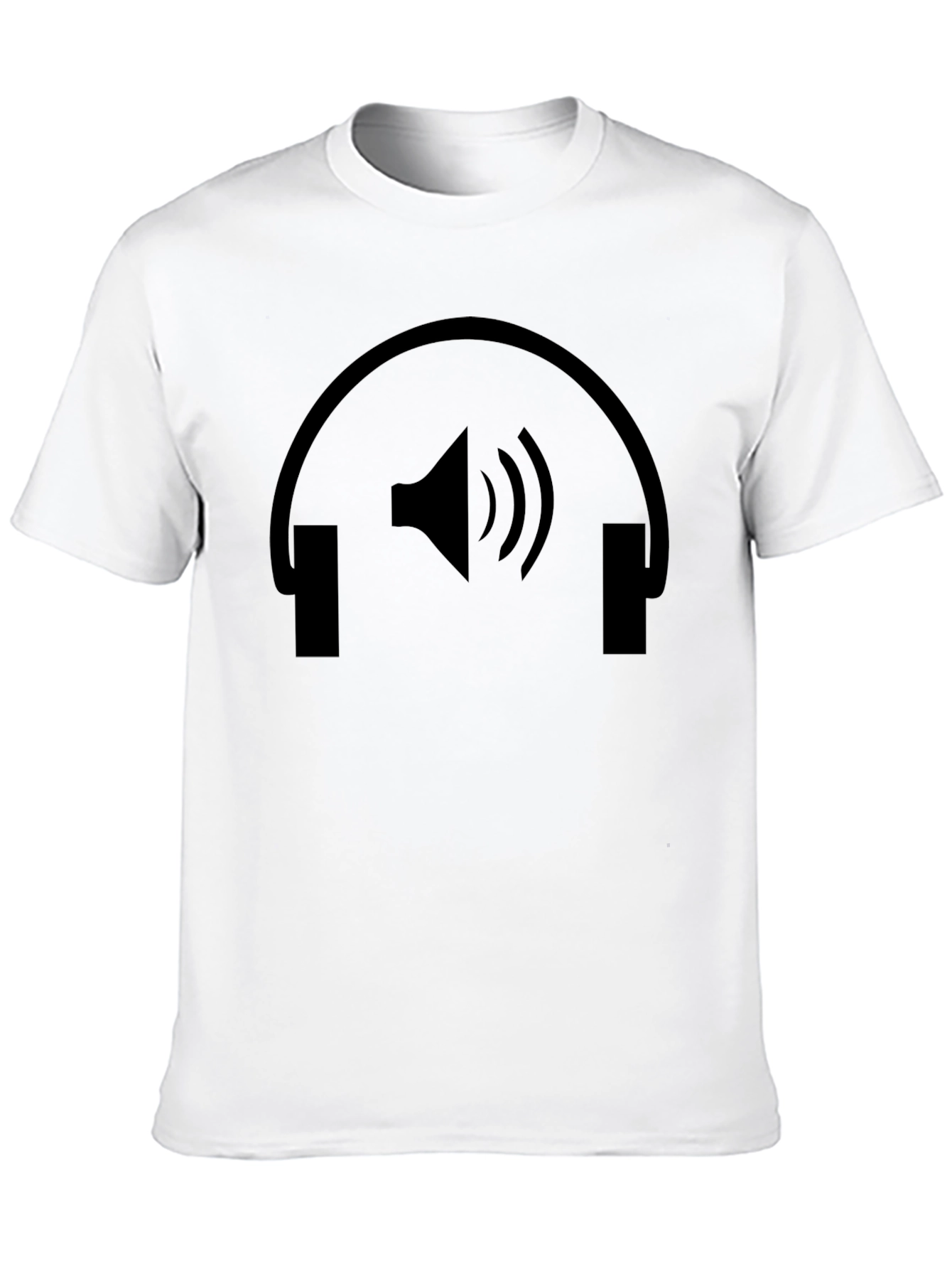 Headphone Speaker Graphic Black T-Shirt
