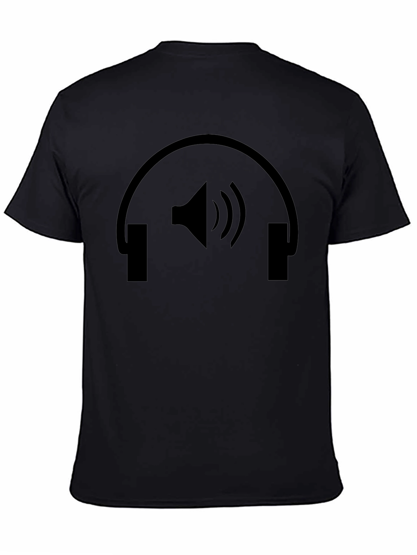 Headphone Speaker Graphic Black T-Shirt