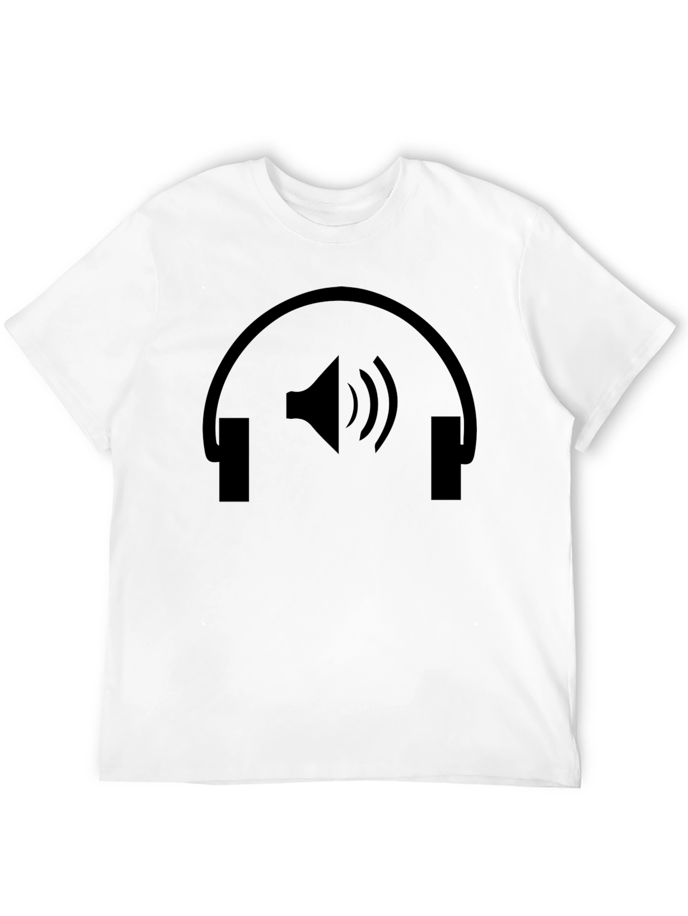 Headphone Speaker Graphic Black T-Shirt