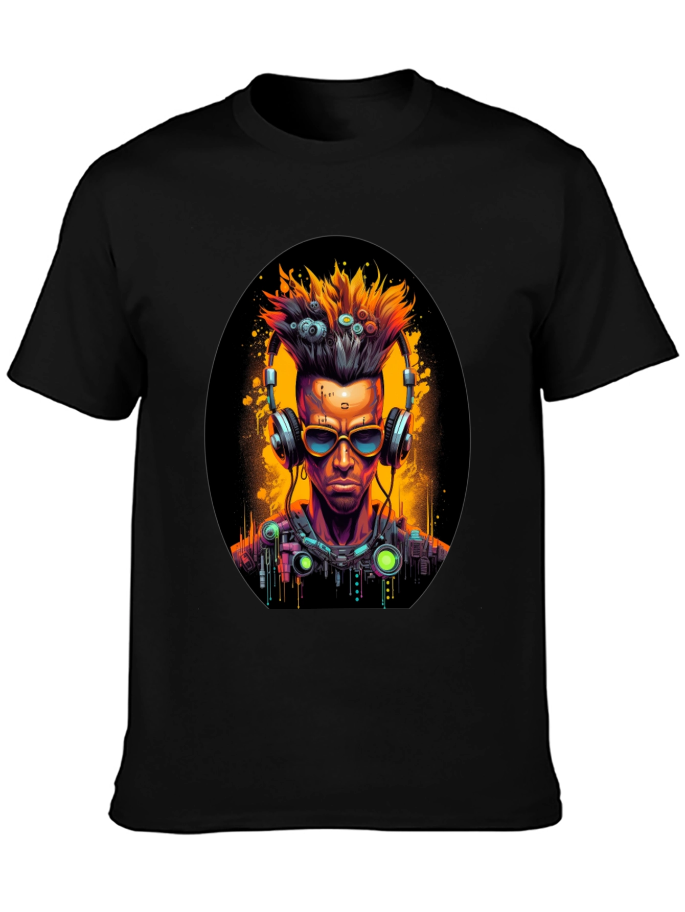 Cyberpunk DJ Black T-Shirt