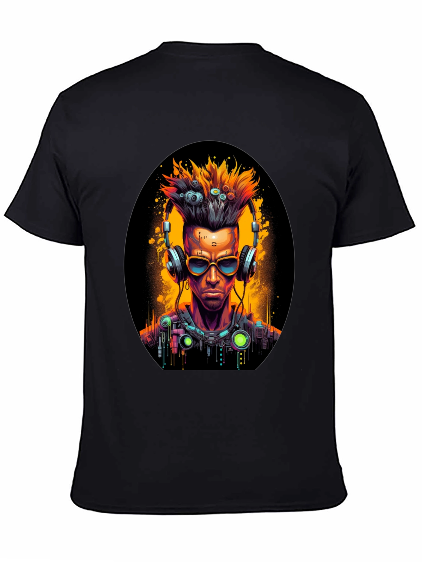 Cyberpunk DJ Black T-Shirt
