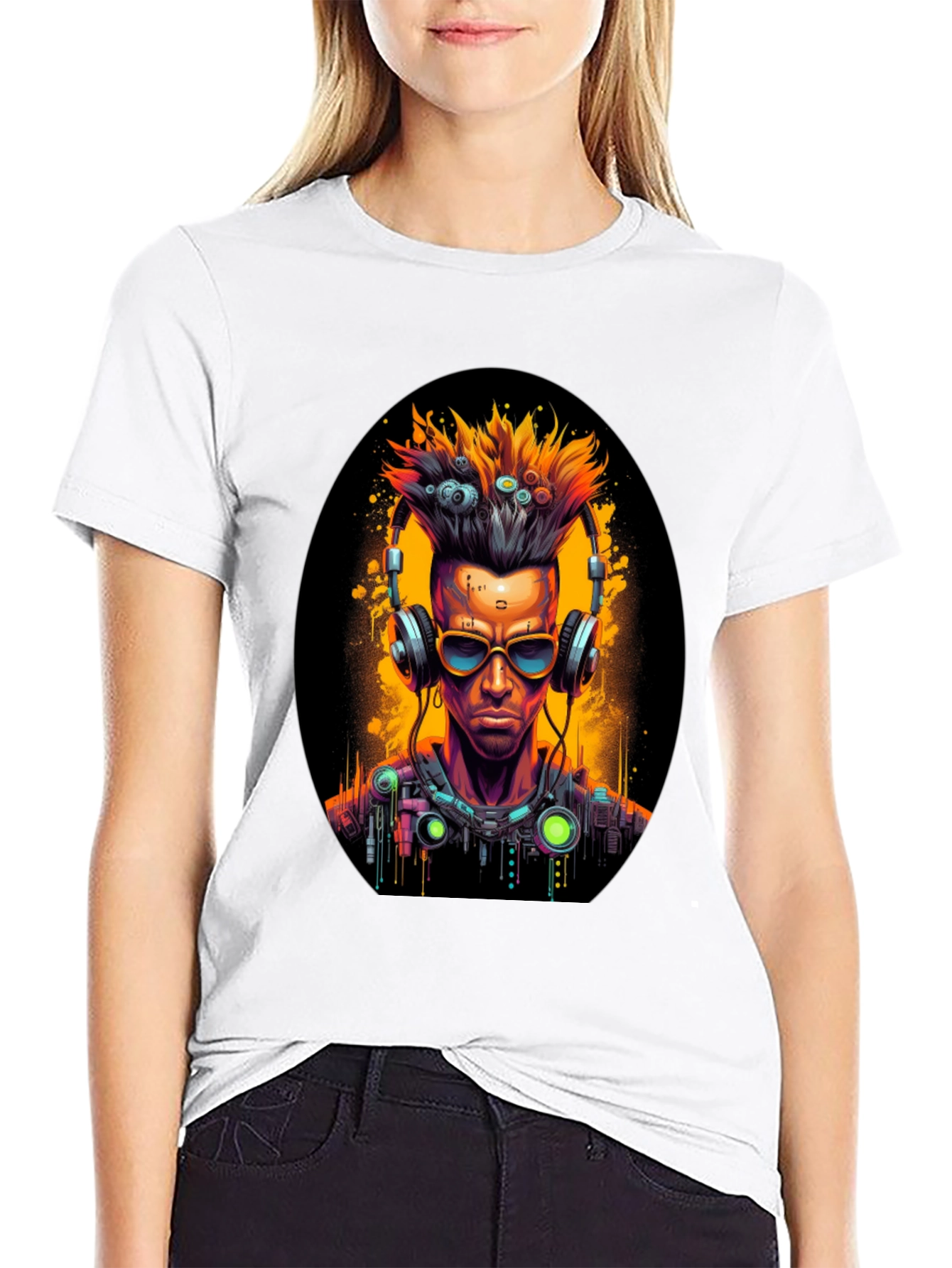Cyberpunk DJ Black T-Shirt
