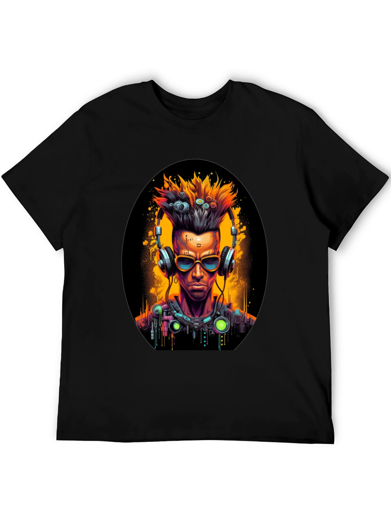 Cyberpunk DJ Black T-Shirt