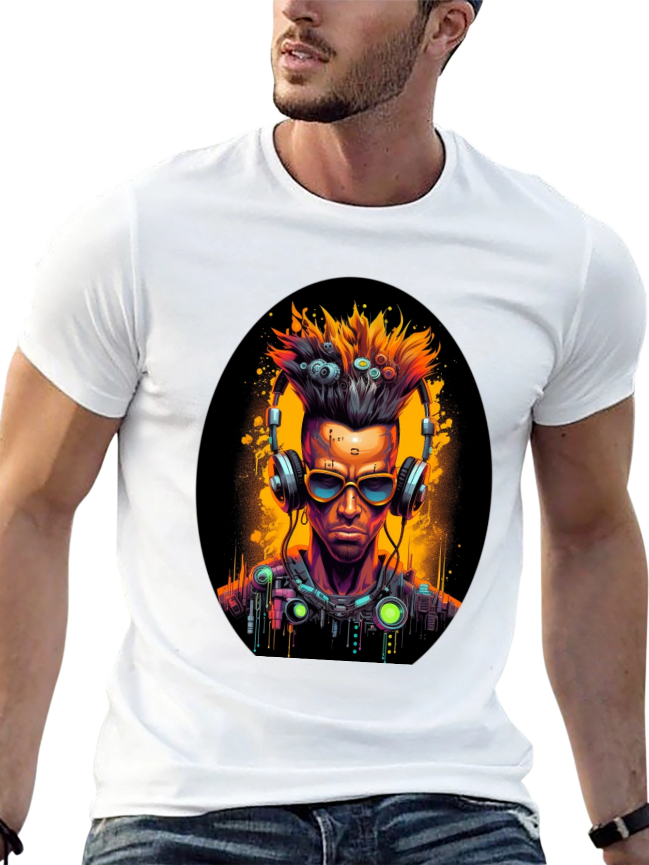 Cyberpunk DJ Black T-Shirt
