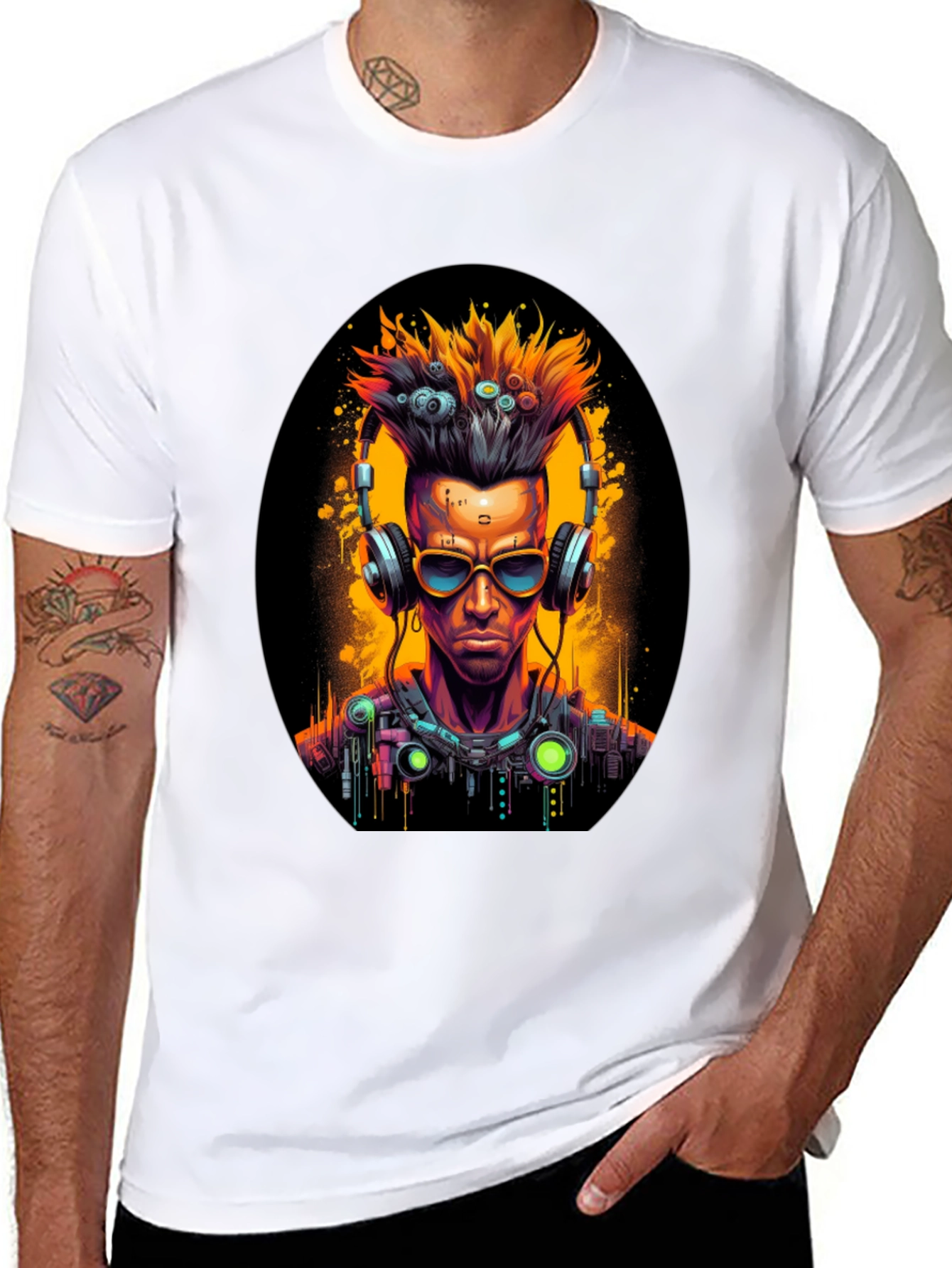 Cyberpunk DJ Black T-Shirt