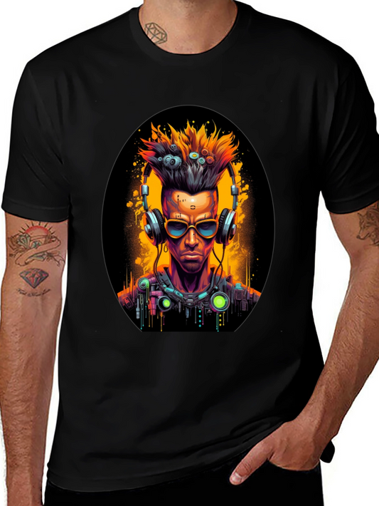 Cyberpunk DJ Black T-Shirt