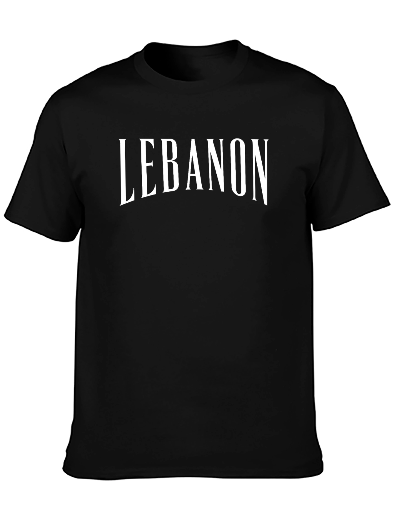 Lebanon Text Graphic Black T-Shirt
