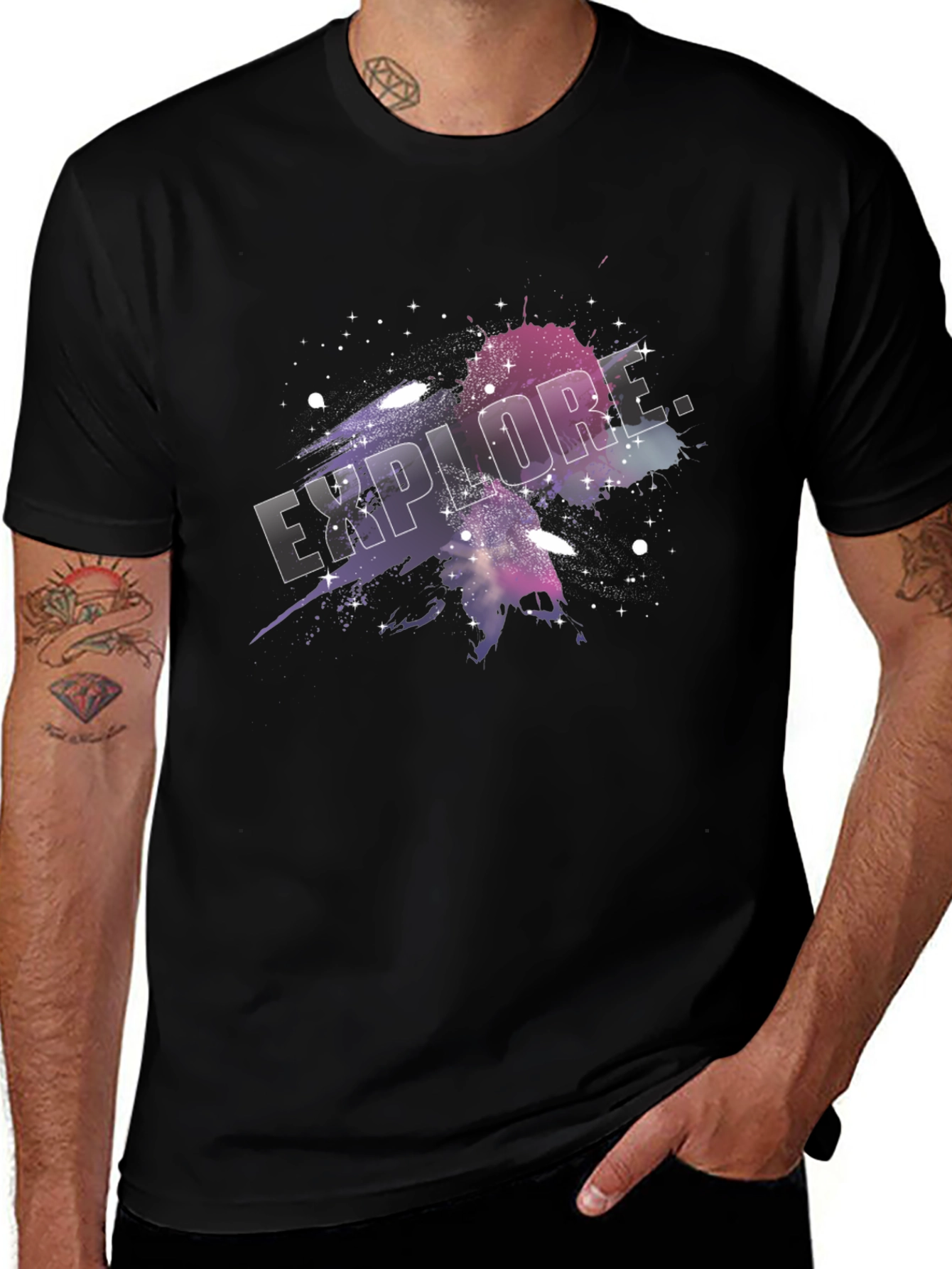 Explore Galaxy T-Shirt - Black Graphic Tee