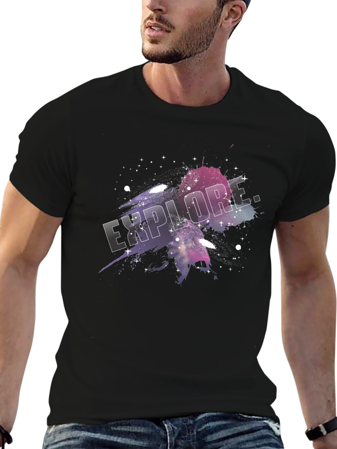 Explore Galaxy T-Shirt - Black Graphic Tee