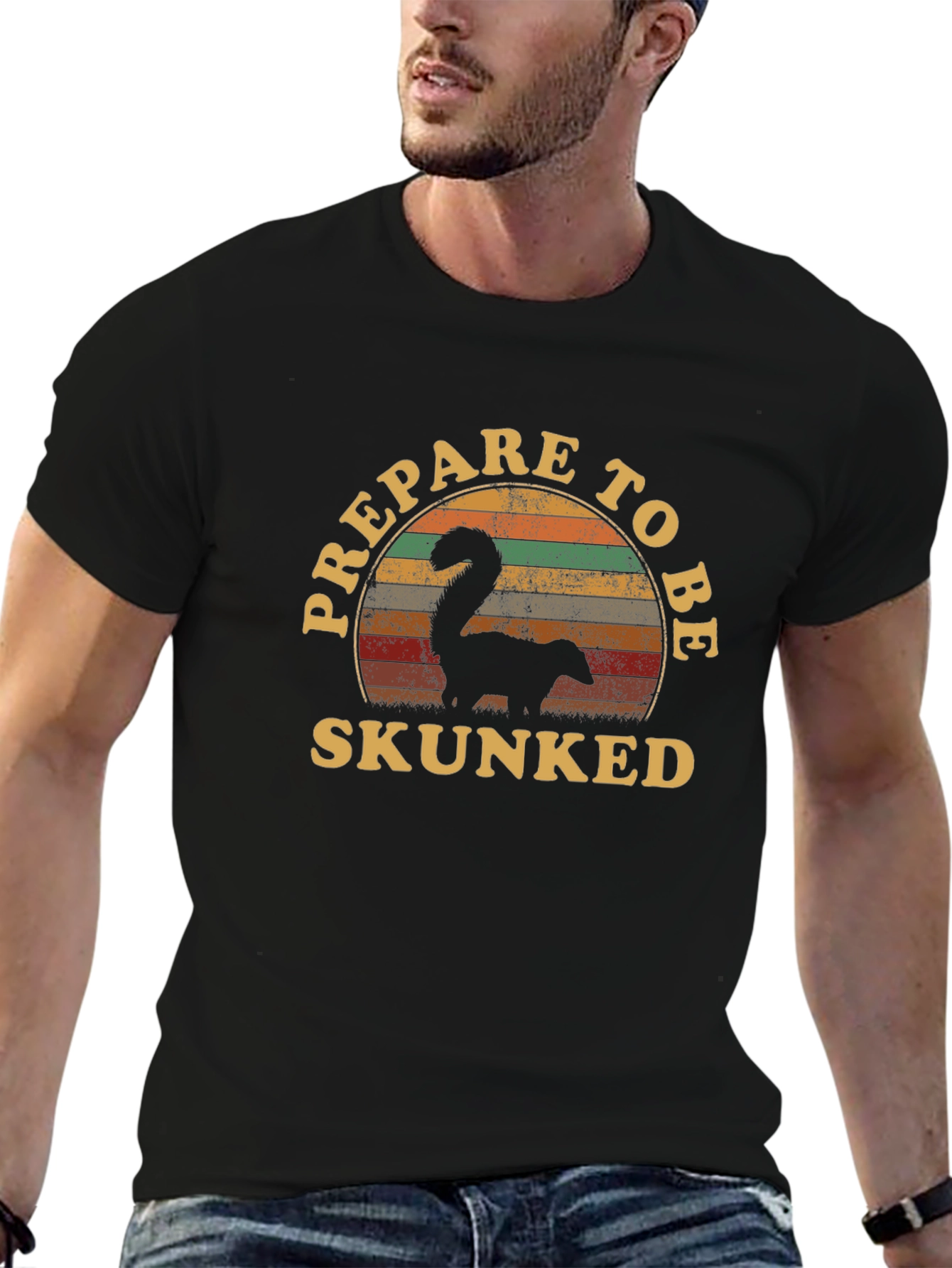 Prepare to Be Skunked Black T-Shirt