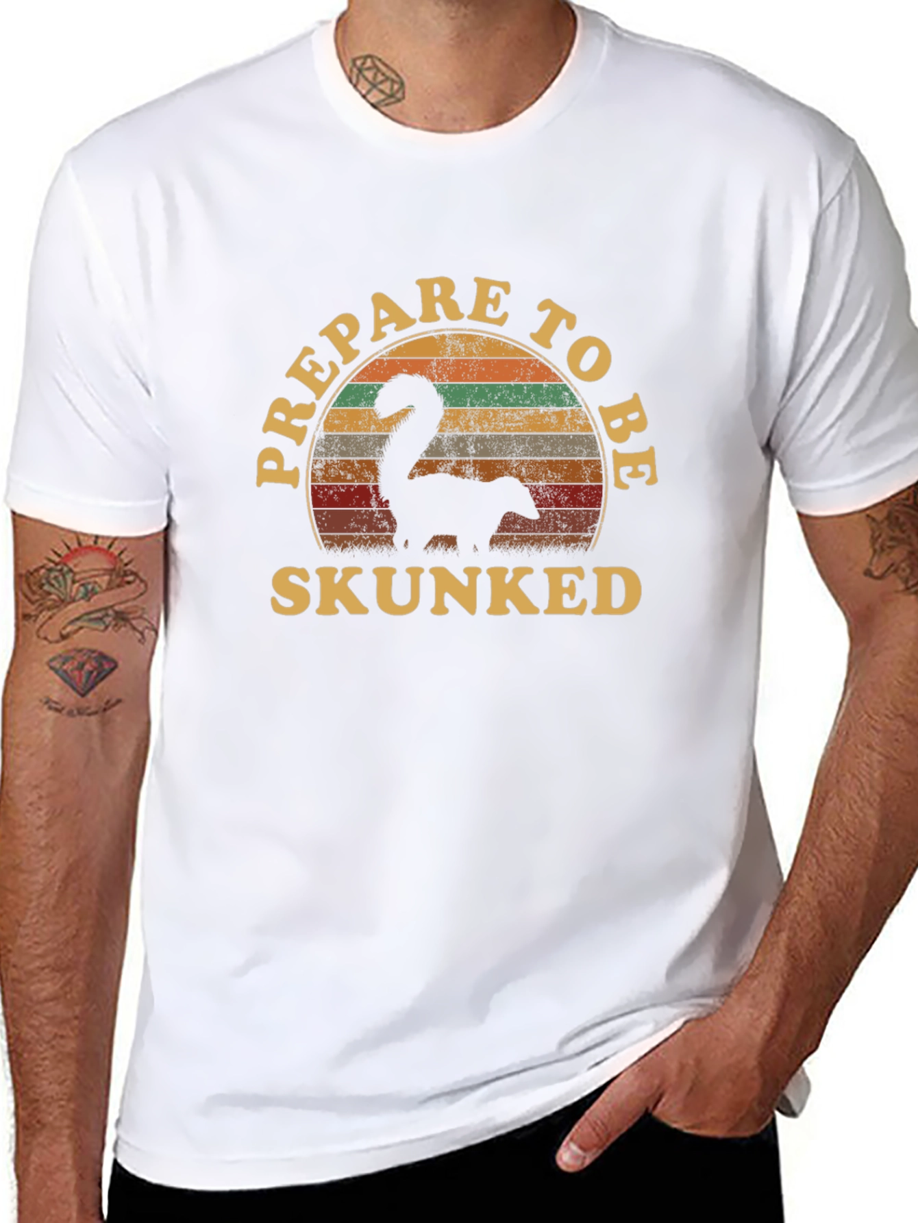 Prepare to Be Skunked Black T-Shirt
