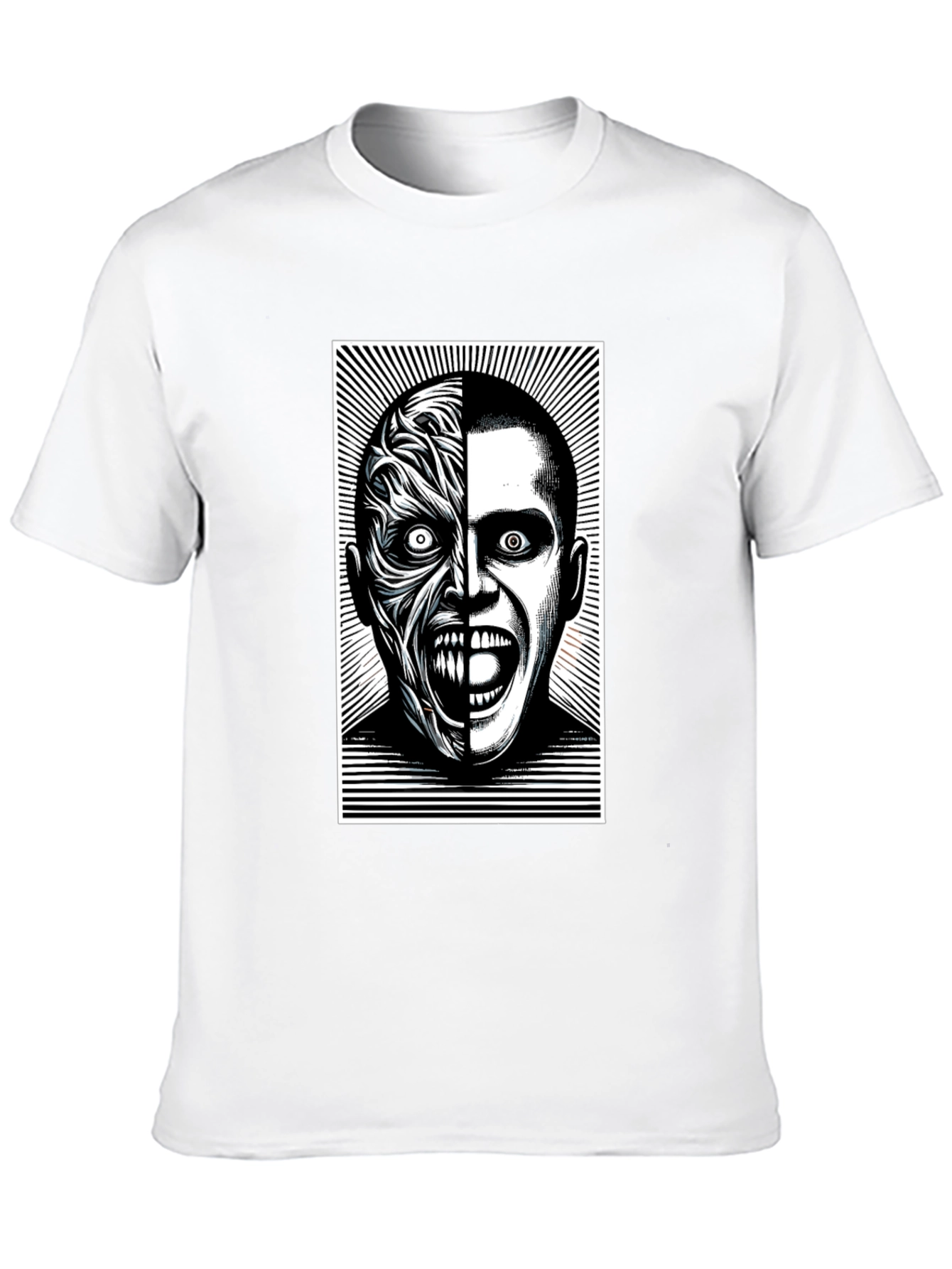 Two-Faced Graphic Tee - Black Cotton Blend