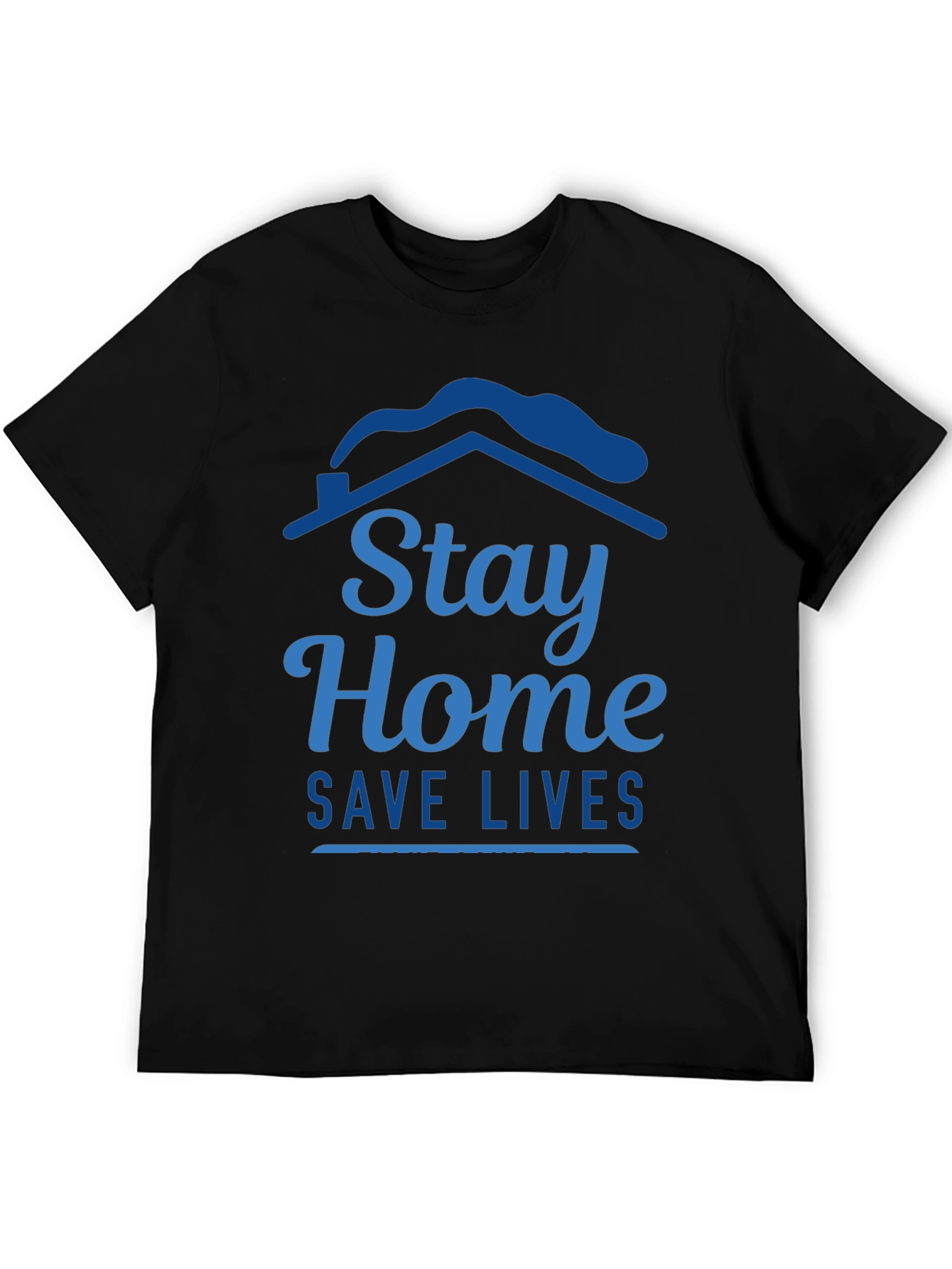 Stay Home Save Lives Graphic Tee - Black
