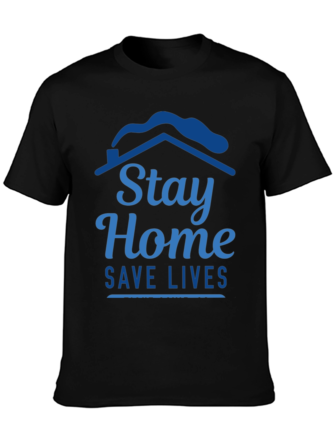 Stay Home Save Lives Graphic Tee - Black