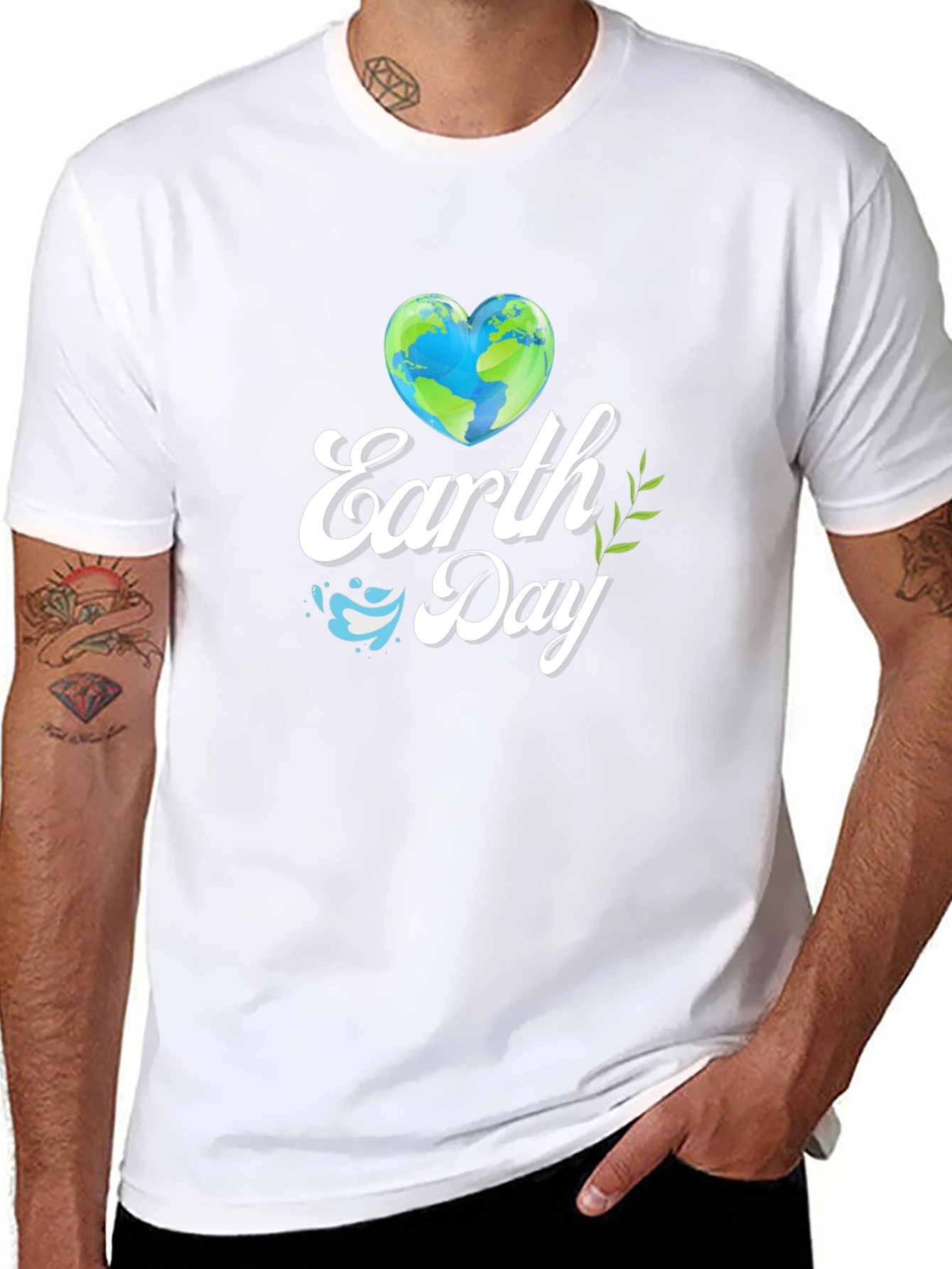 Earth Day T-Shirt - Heart Globe Design