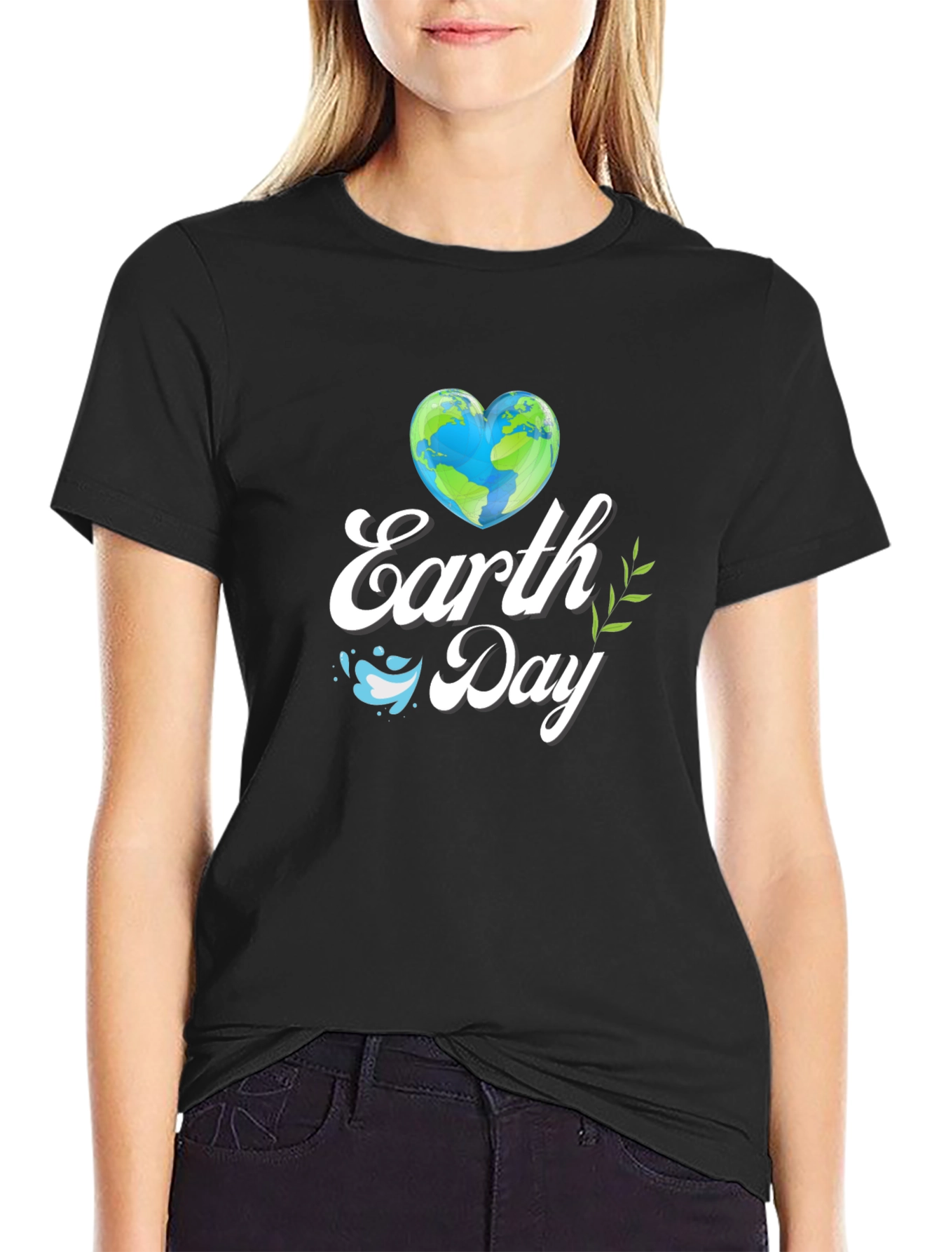 Earth Day T-Shirt - Heart Globe Design