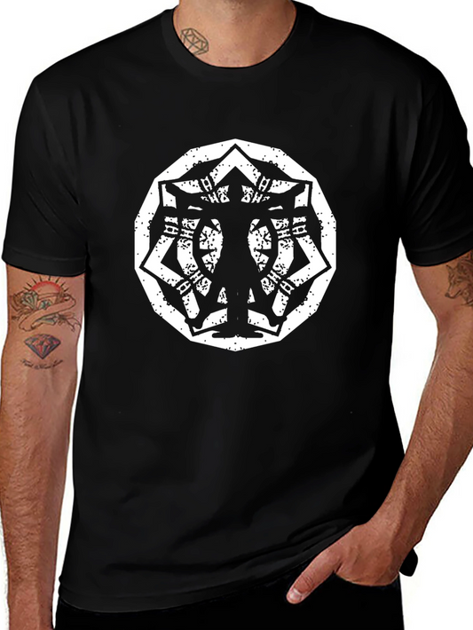 Geometric Silhouette Graphic Black T-Shirt