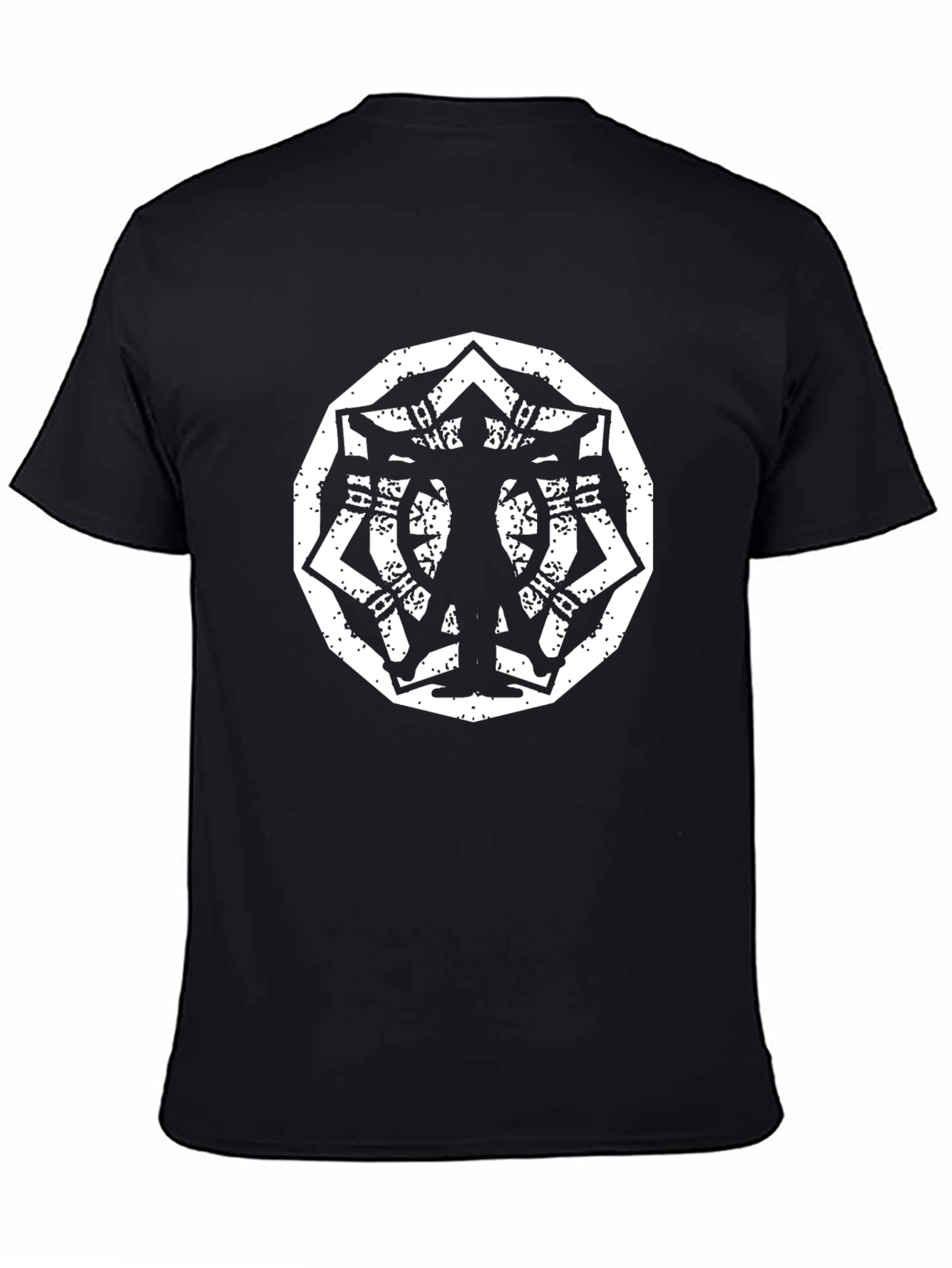 Geometric Silhouette Graphic Black T-Shirt
