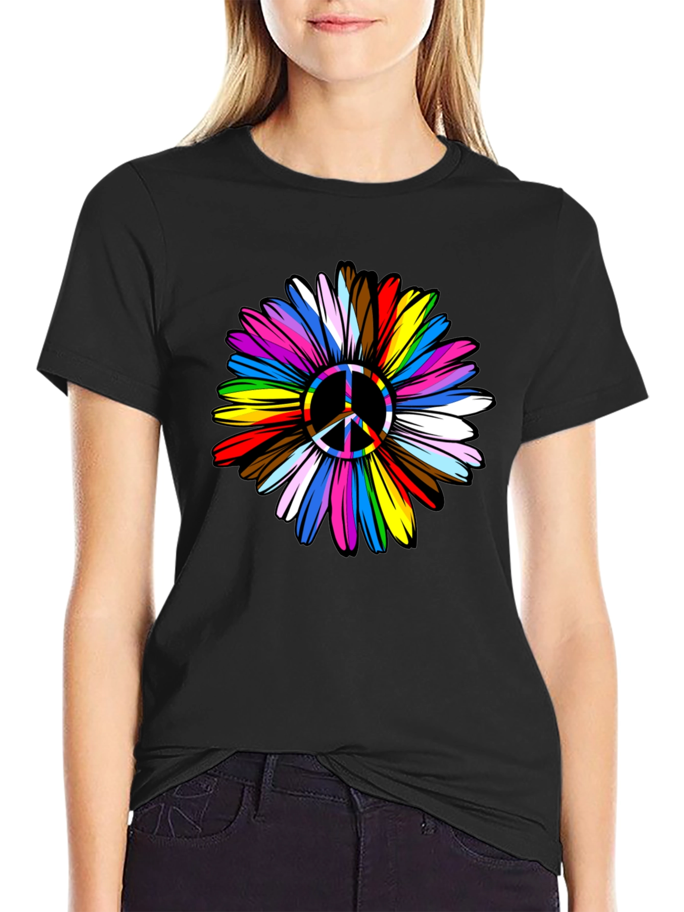 Peace Flower Pride Graphic T-Shirt
