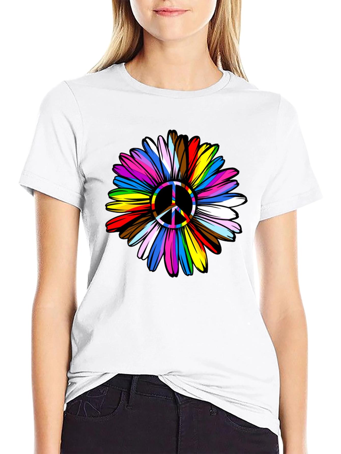 Peace Flower Pride Graphic T-Shirt