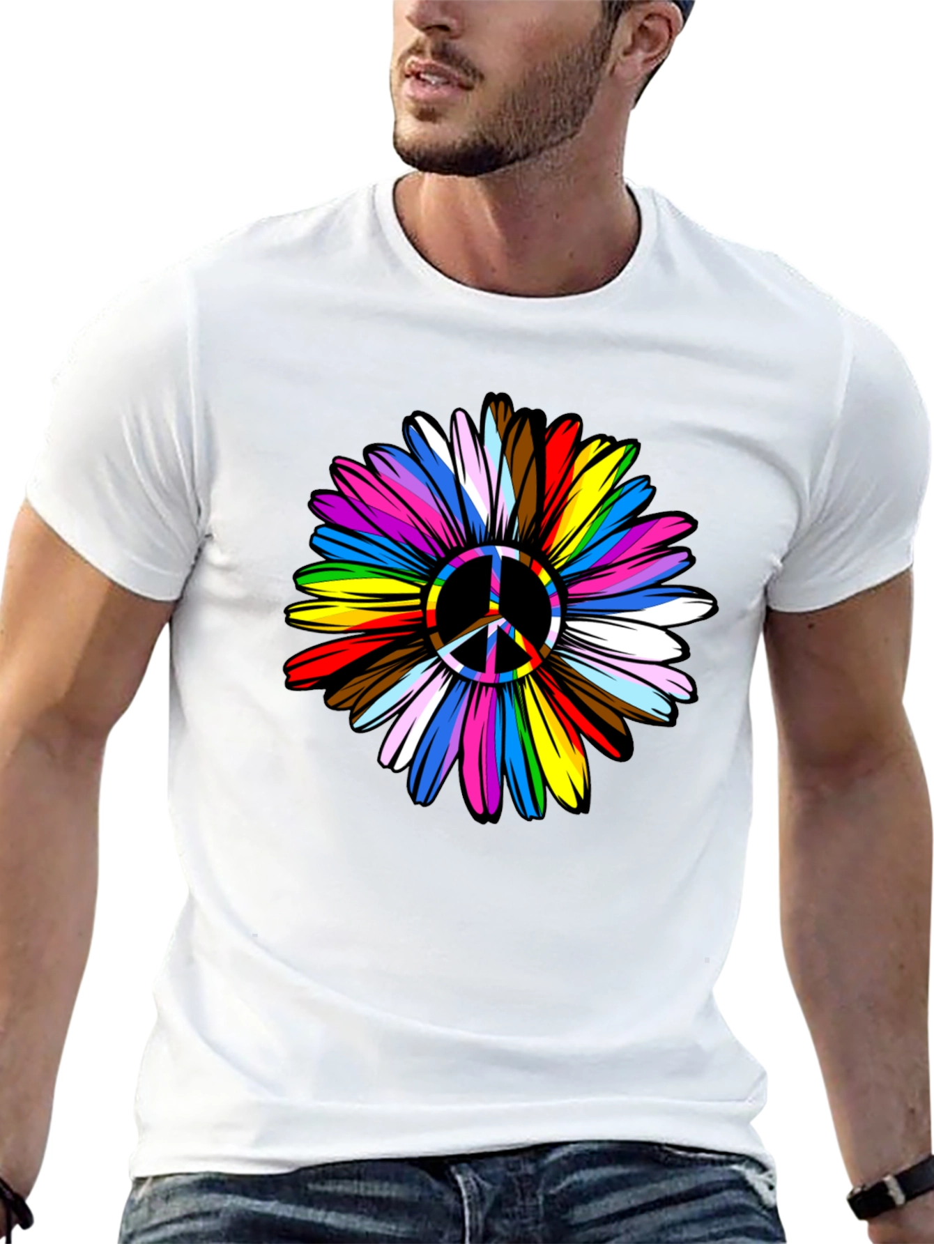 Peace Flower Pride Graphic T-Shirt