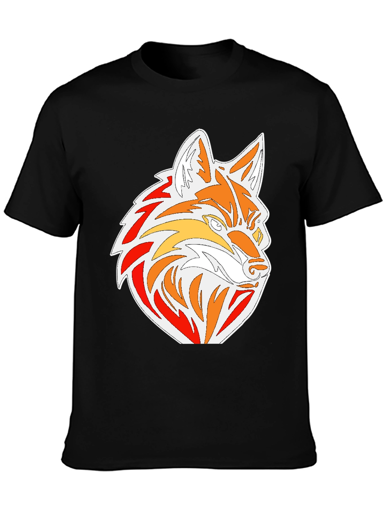 Cool Graphic Fox Head Black T-Shirt