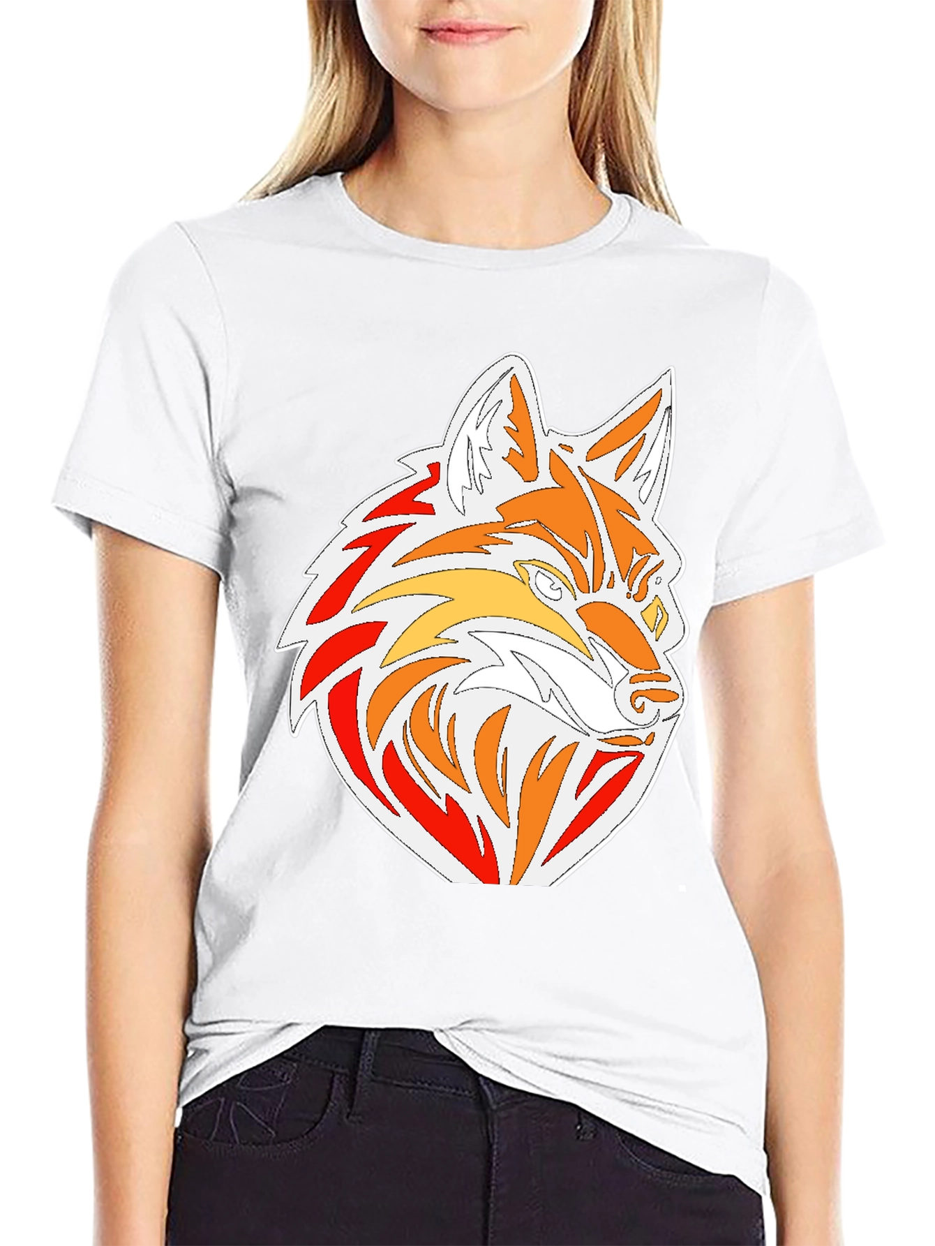 Cool Graphic Fox Head Black T-Shirt