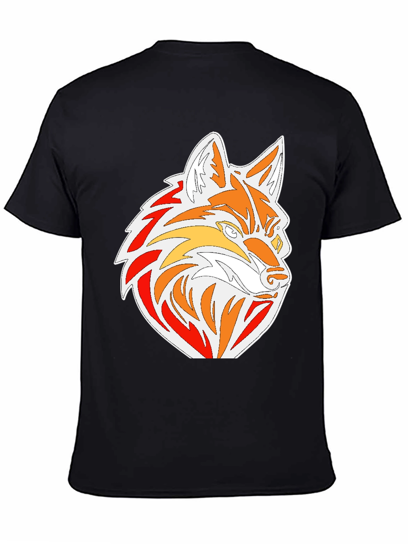 Cool Graphic Fox Head Black T-Shirt