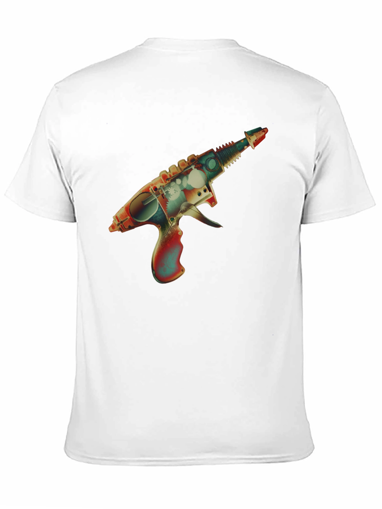 Retro Ray Gun Graphic Tee - Black Cotton Blend