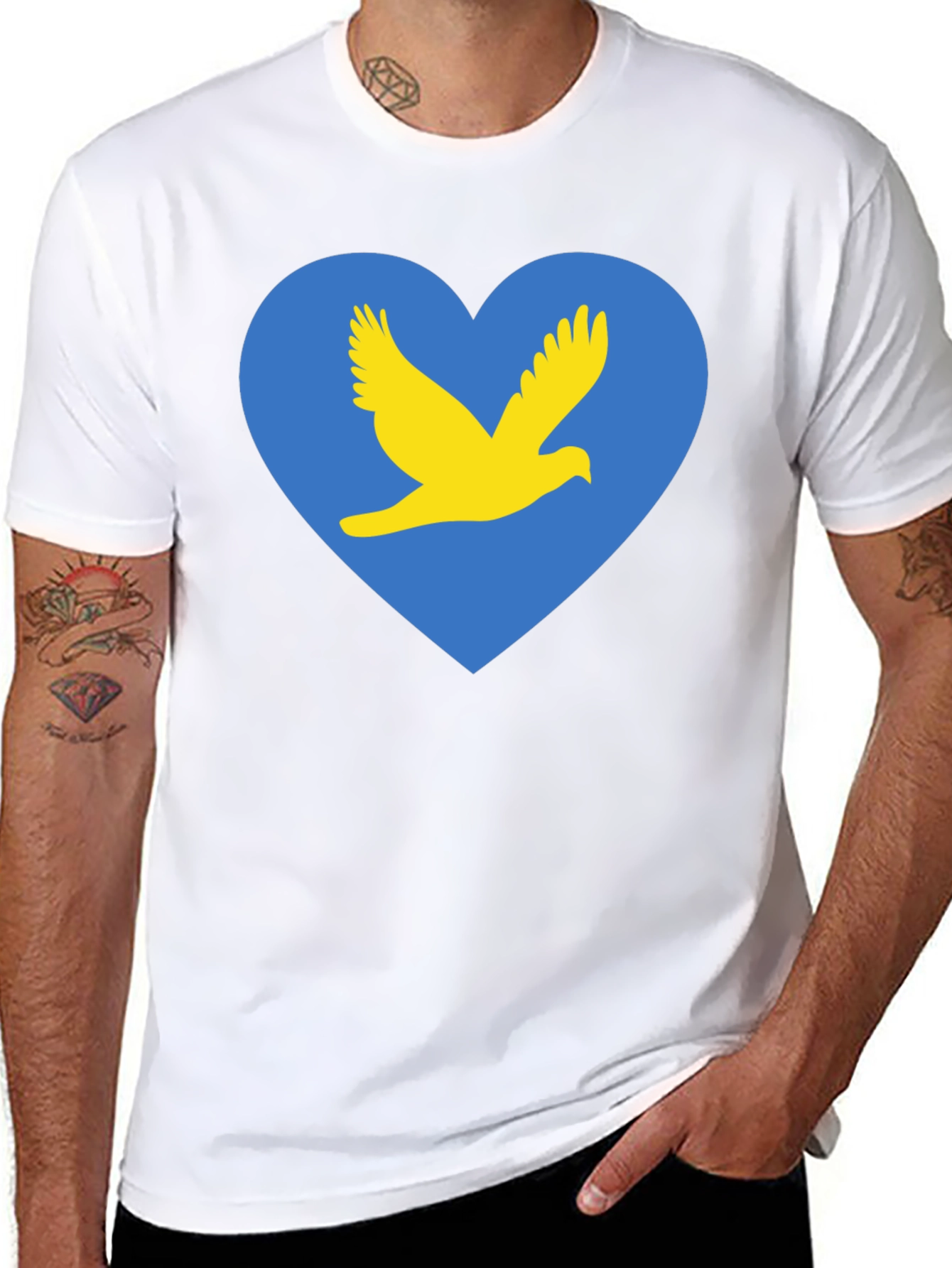 Peace Dove Heart T-Shirt - Stylish Graphic Tee