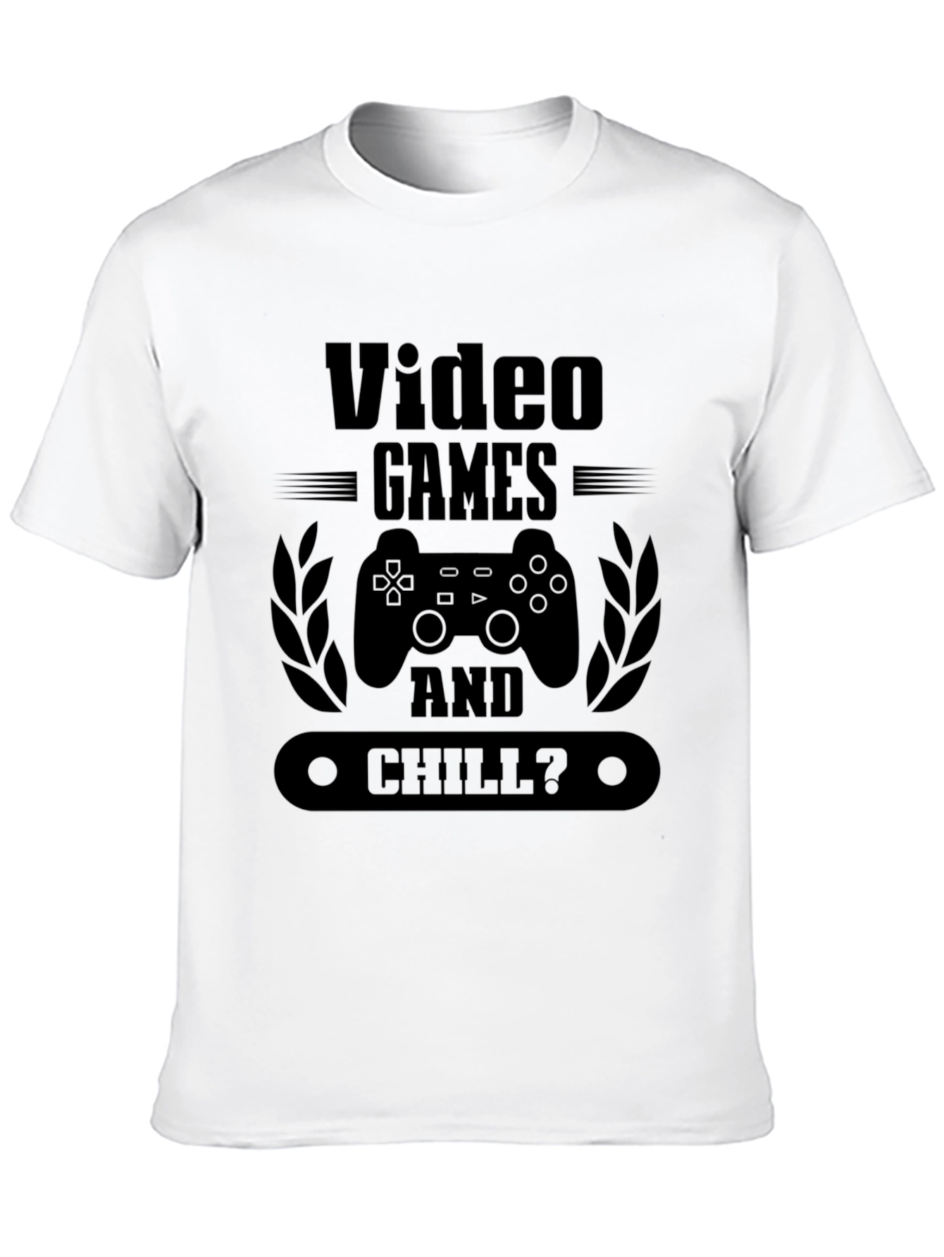 Video Games and Chill Mens Black Graphic Tee