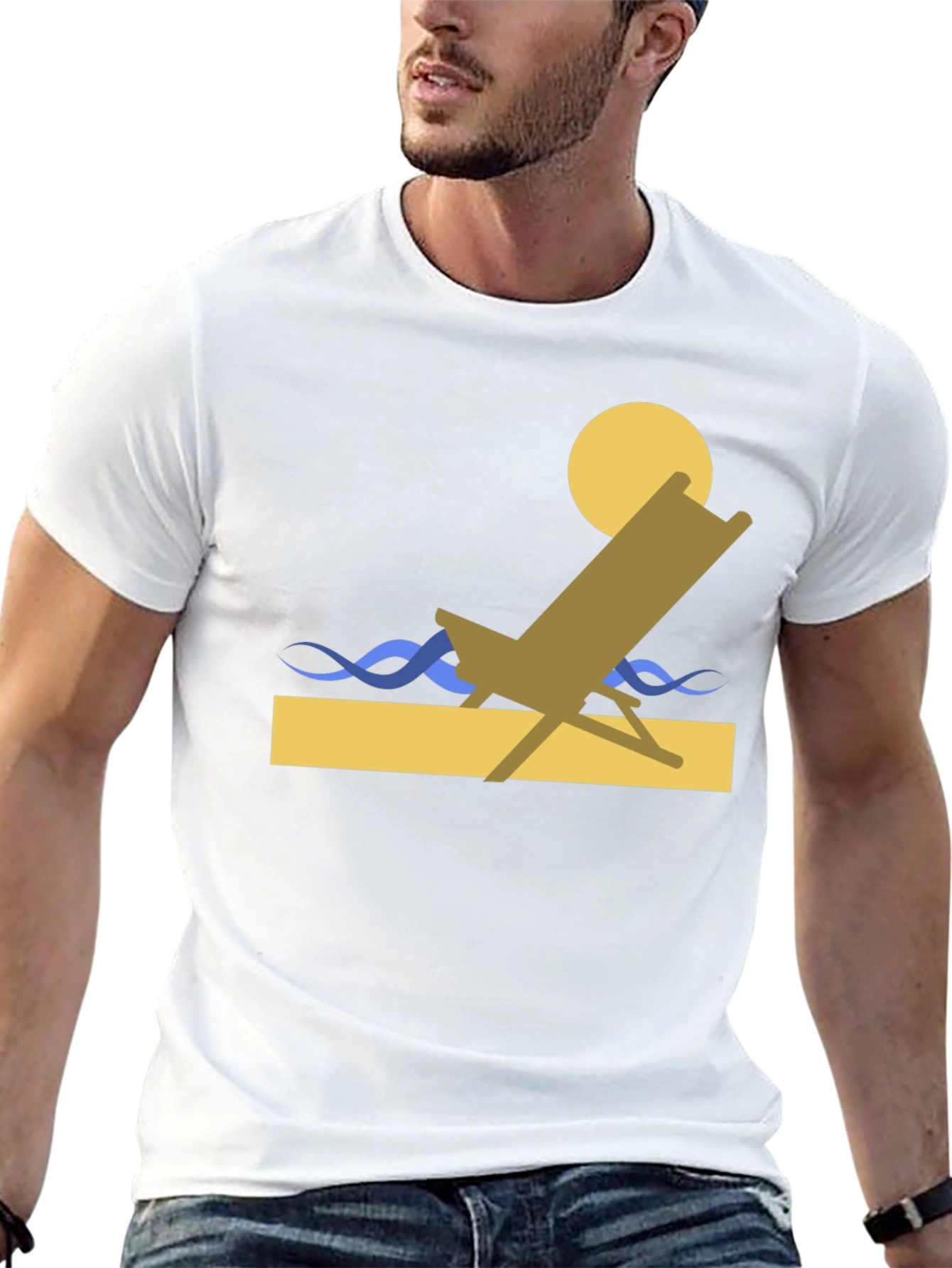 Beach Chair Graphic T-Shirt - Relaxed Style