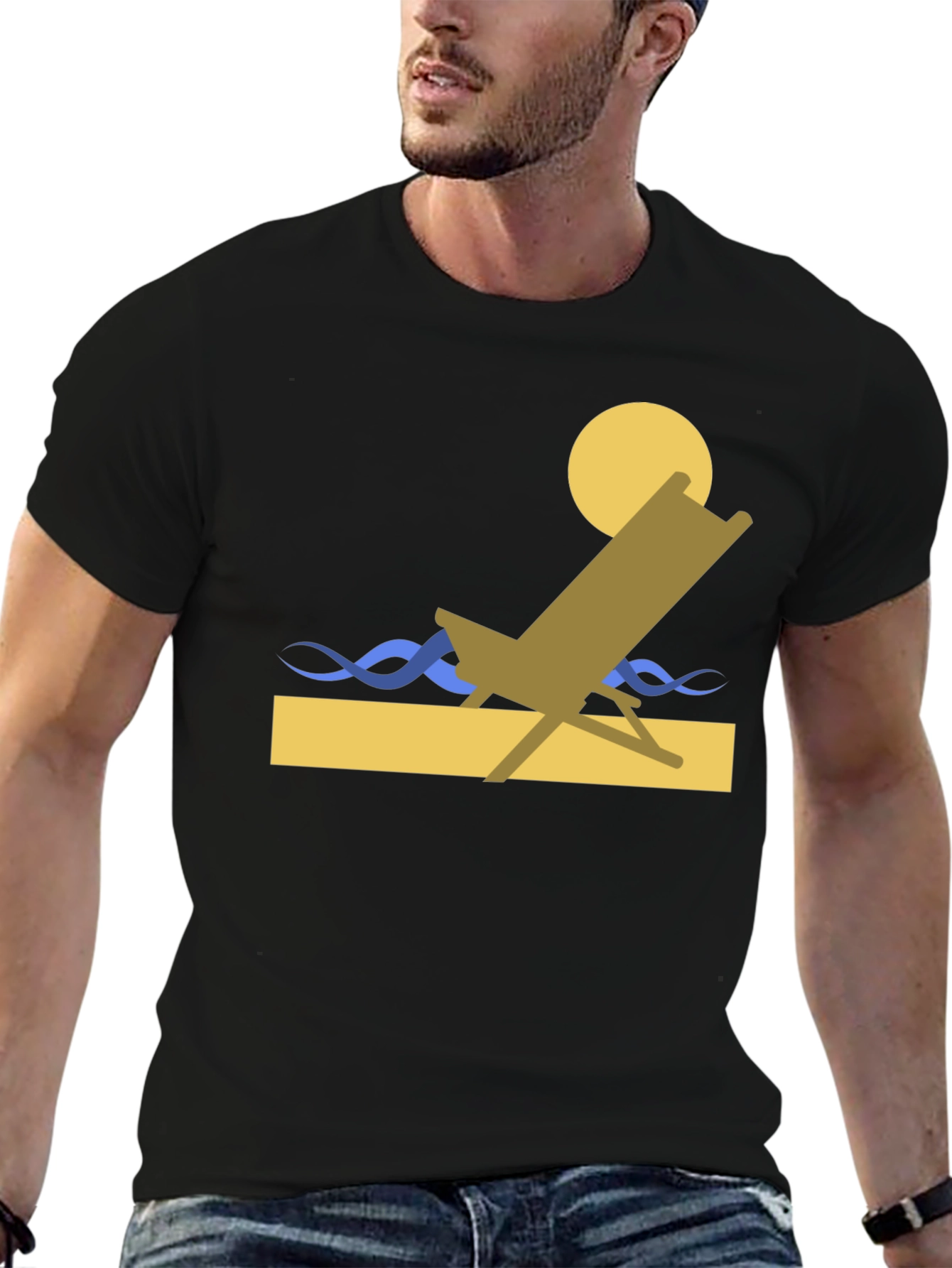 Beach Chair Graphic T-Shirt - Relaxed Style