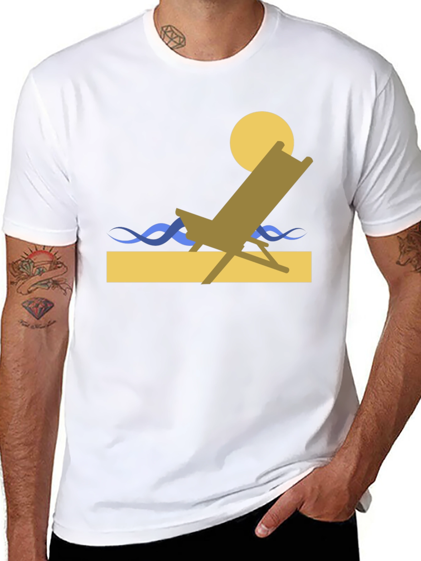 Beach Chair Graphic T-Shirt - Relaxed Style