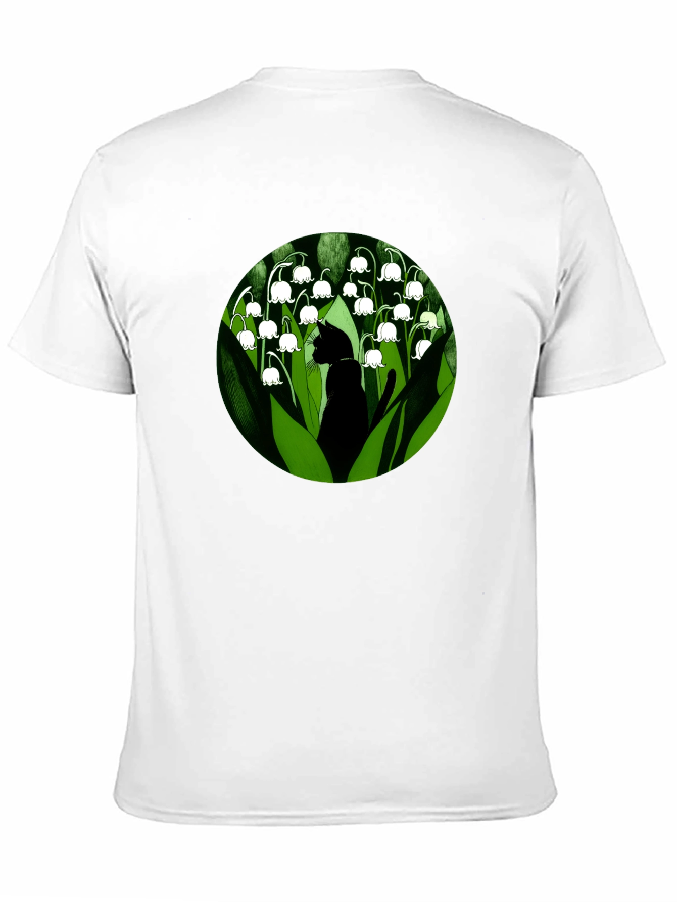 Lily of the Valley Cat T-Shirt - Black