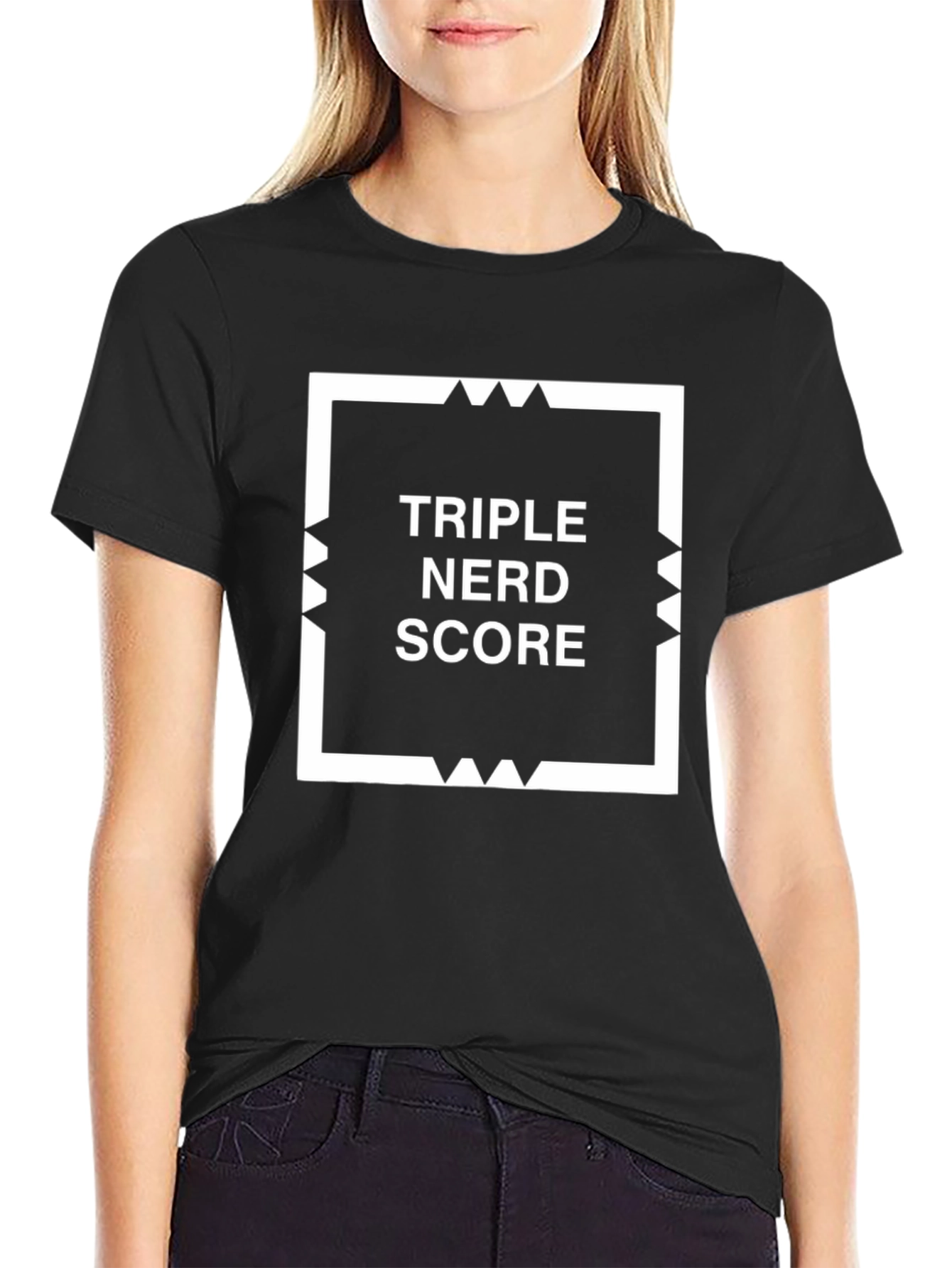 Triple Nerd Score Black T-Shirt