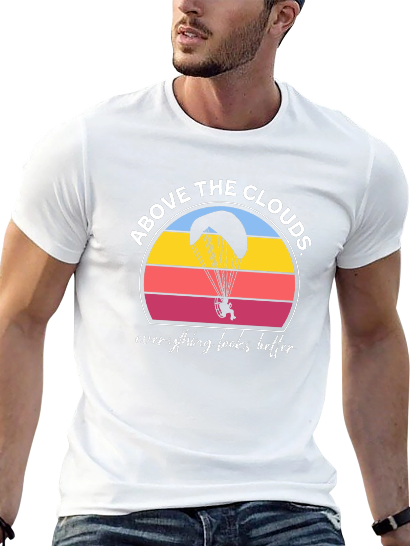 Above the Clouds Black Graphic T-Shirt