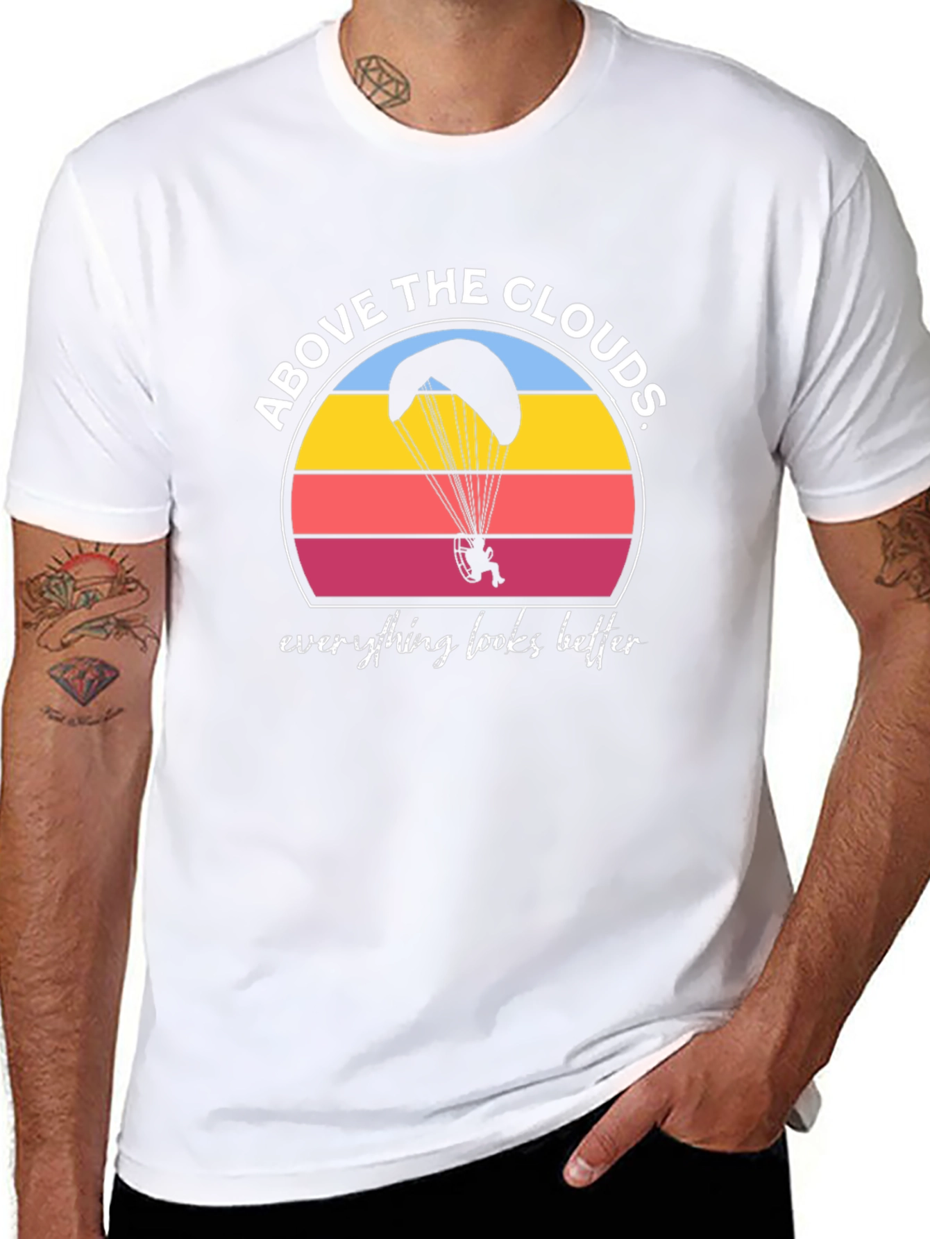 Above the Clouds Black Graphic T-Shirt