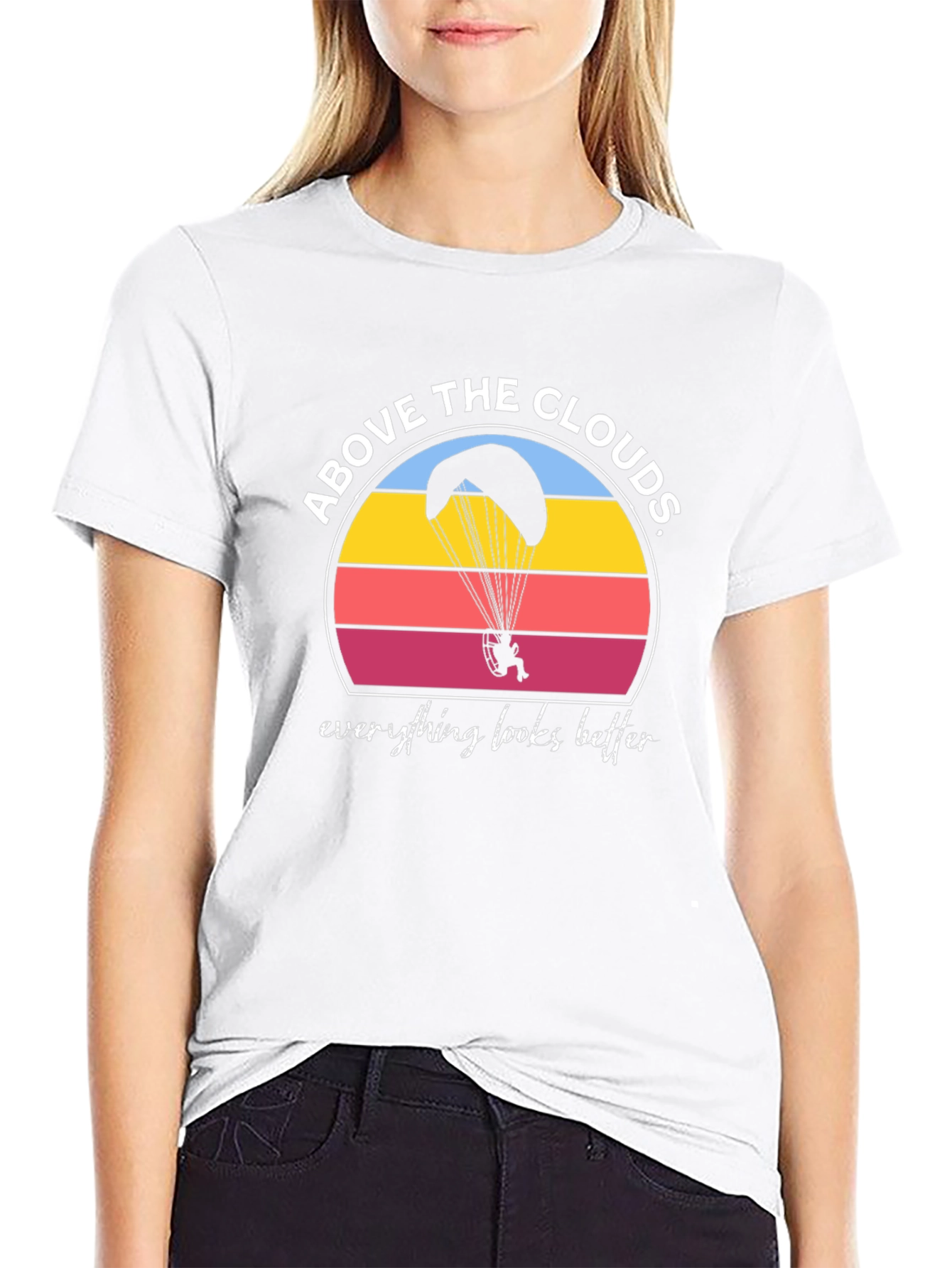 Above the Clouds Black Graphic T-Shirt