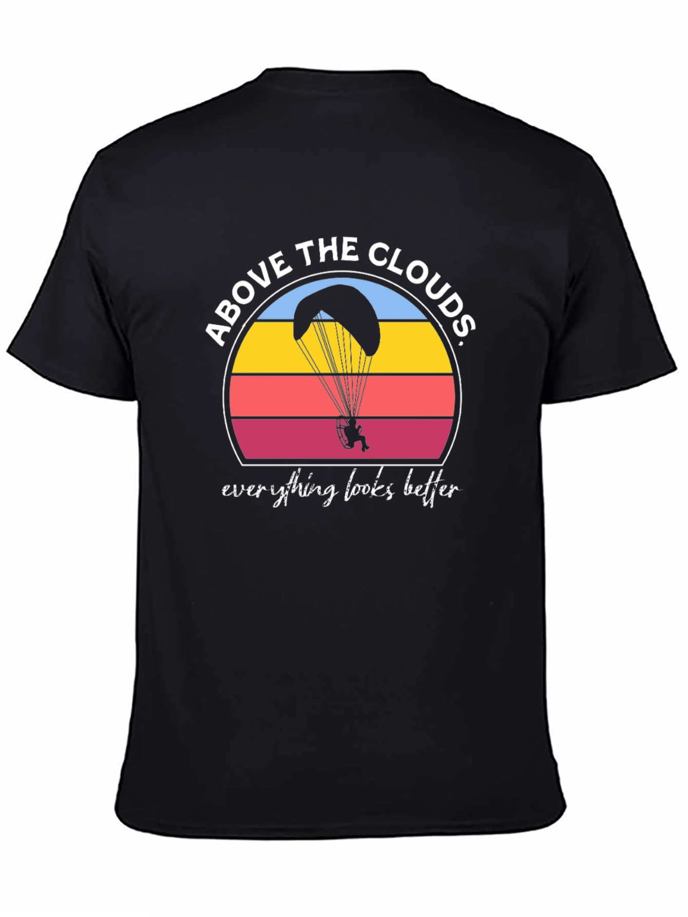 Above the Clouds Black Graphic T-Shirt