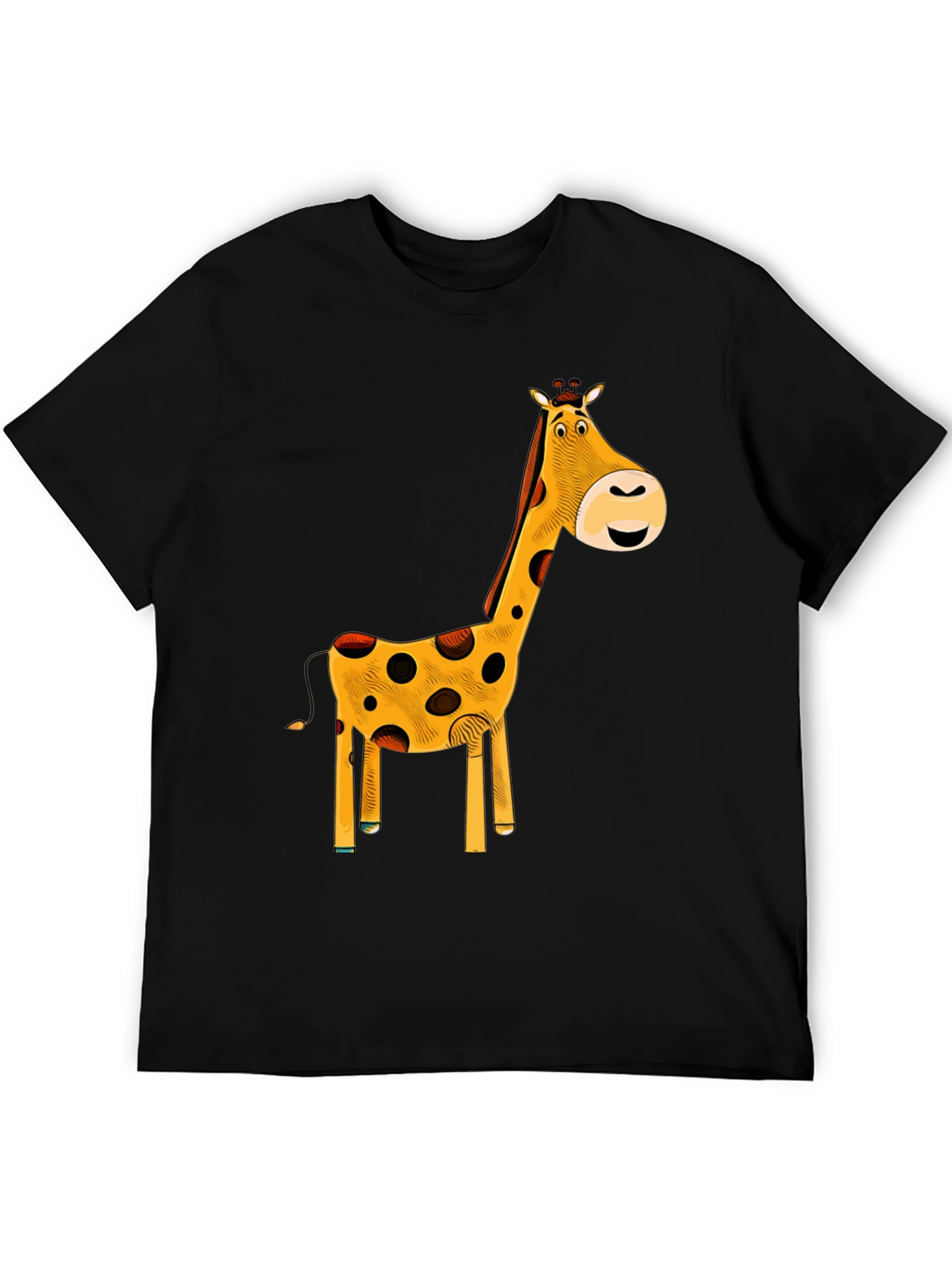 Giraffe Graphic T-Shirt - Black Cotton Tee