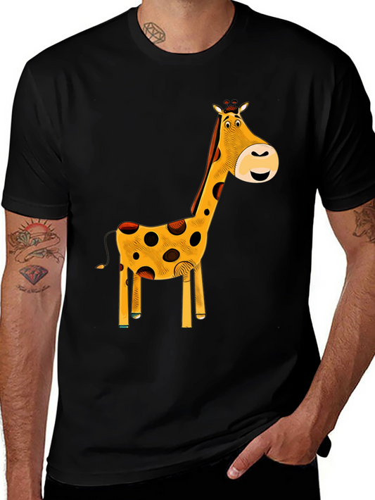 Giraffe Graphic T-Shirt - Black Cotton Tee