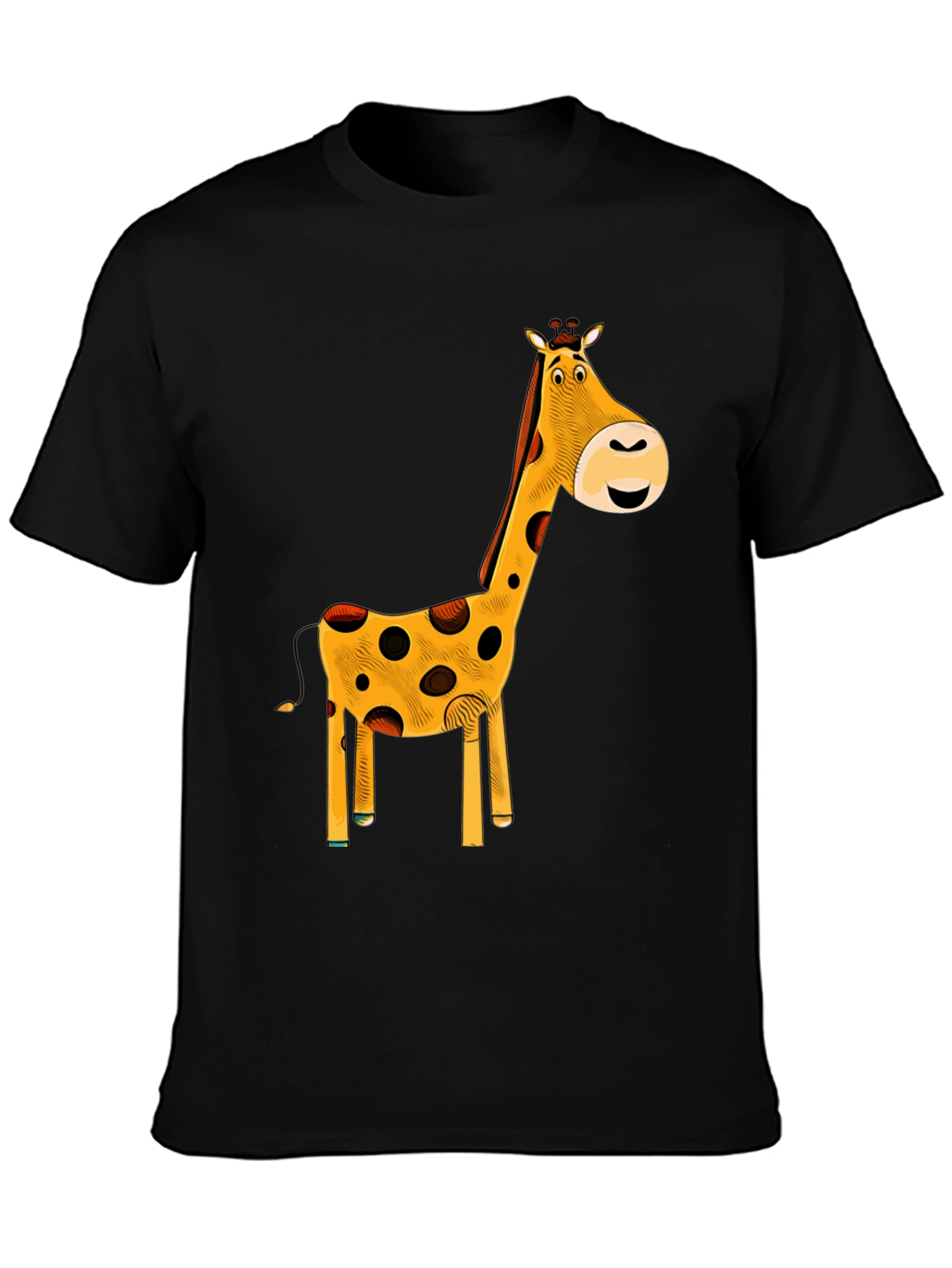 Giraffe Graphic T-Shirt - Black Cotton Tee