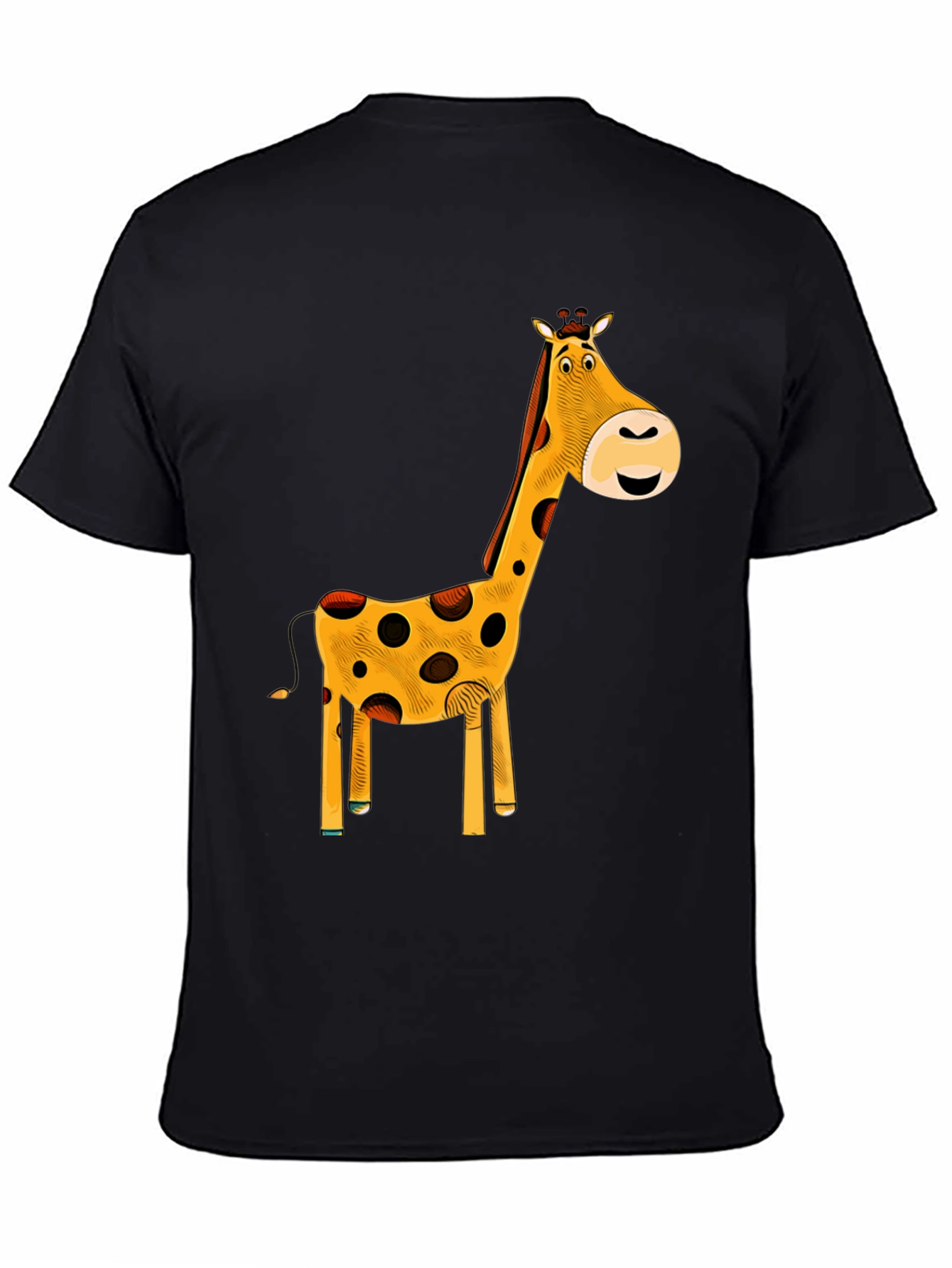 Giraffe Graphic T-Shirt - Black Cotton Tee