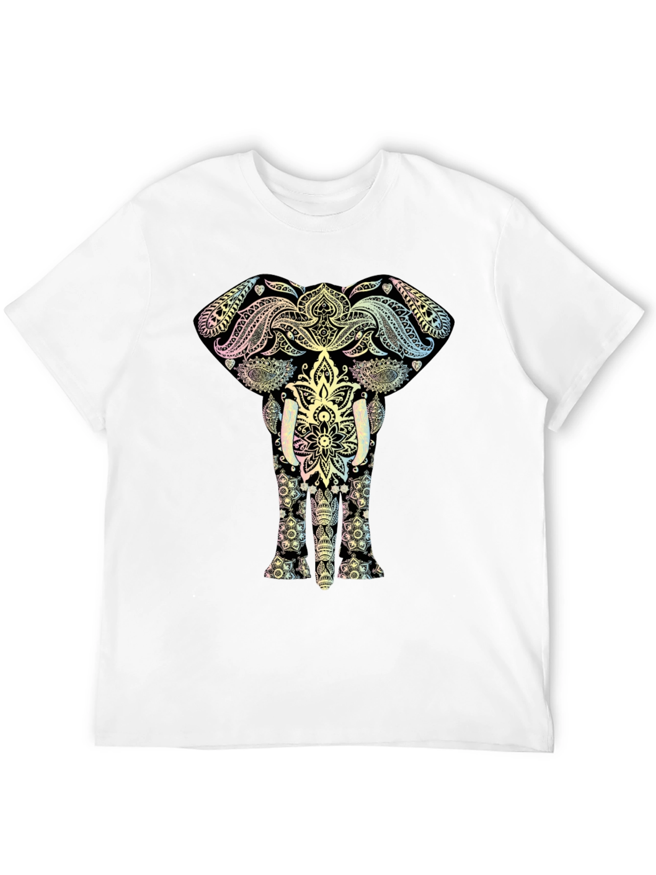 Elephant Mandala Graphic Black T-Shirt