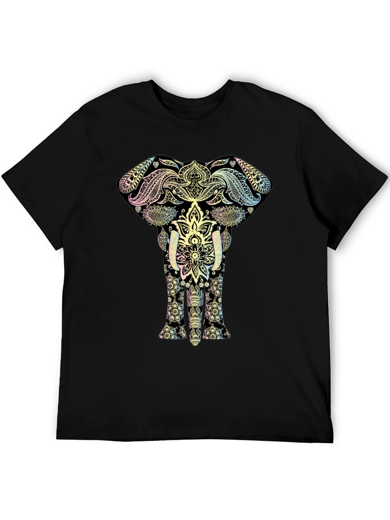 Elephant Mandala Graphic Black T-Shirt