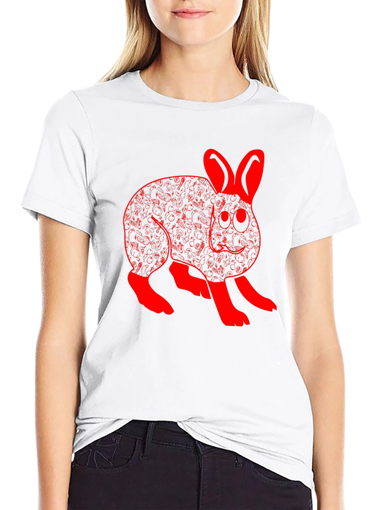 Rabbit Graphic Black T-Shirt