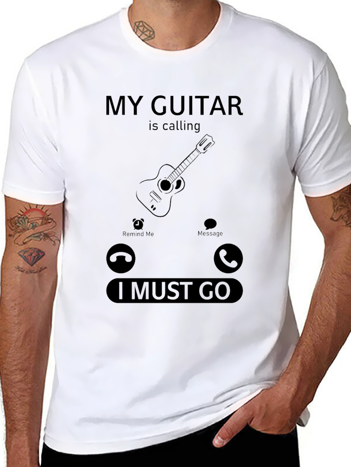 My Guitar Is Calling T-Shirt - Musician Tee